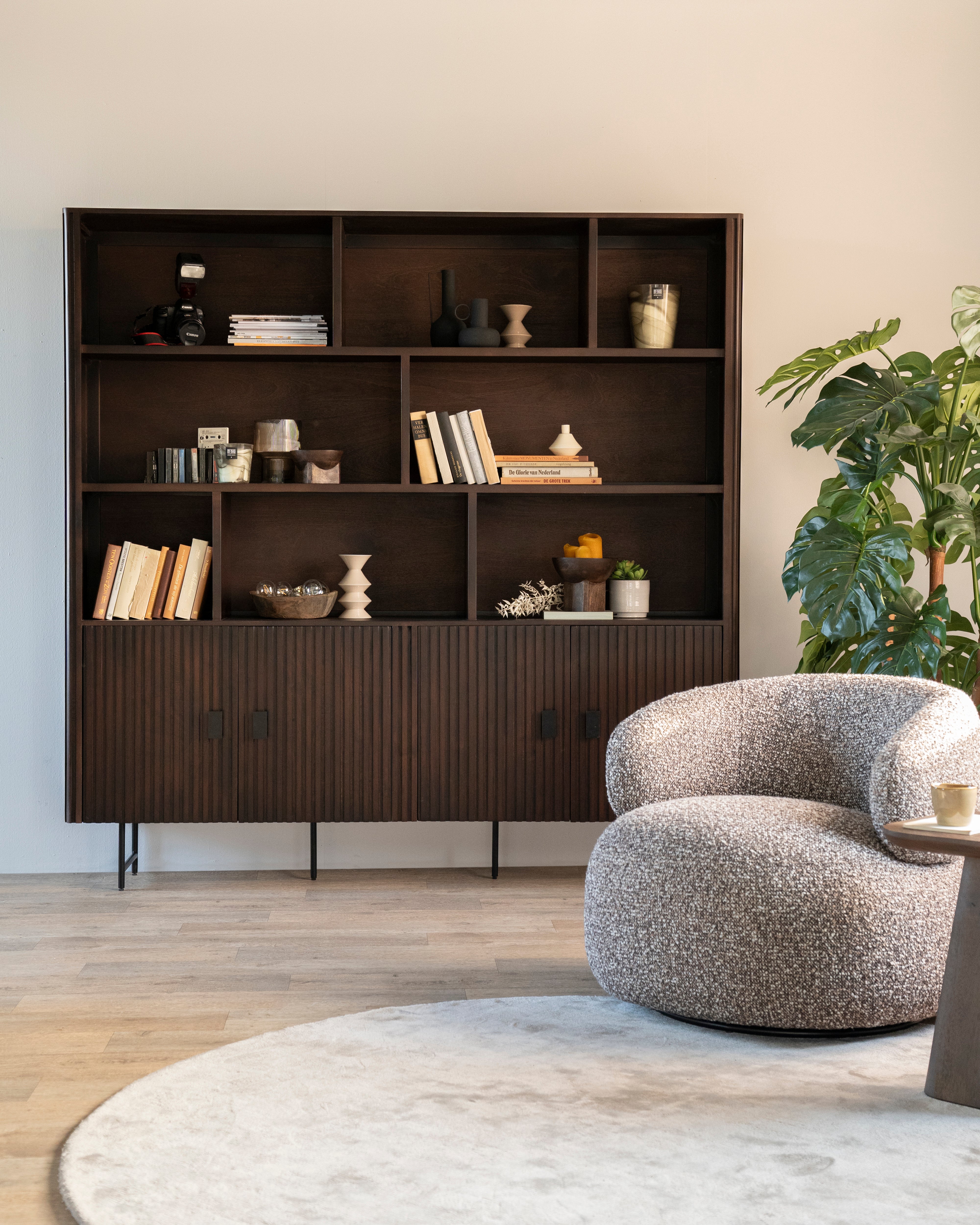 REMI Shelf dark brown mango wood