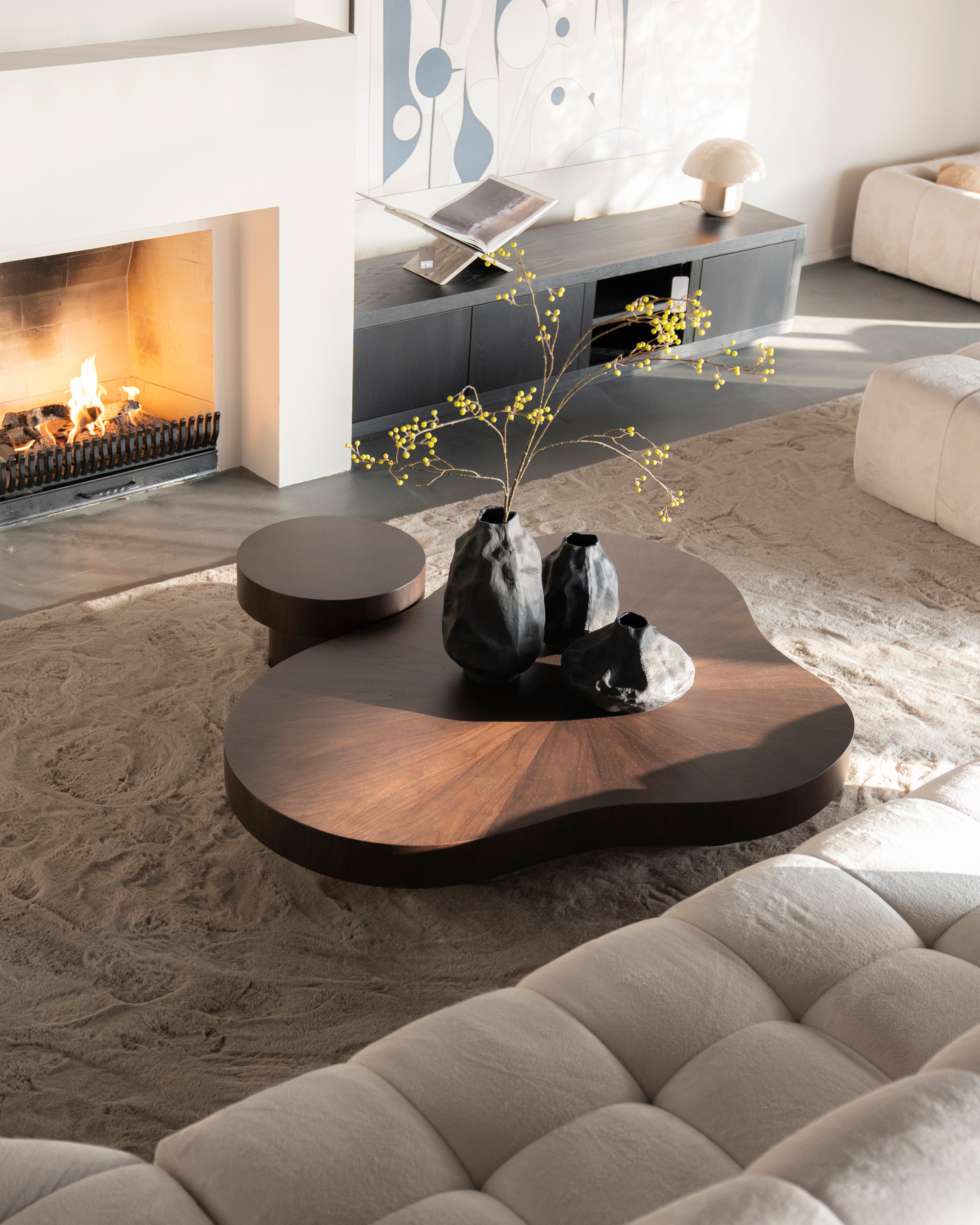 BOBBIE Dark Walnut Veneer Side Table