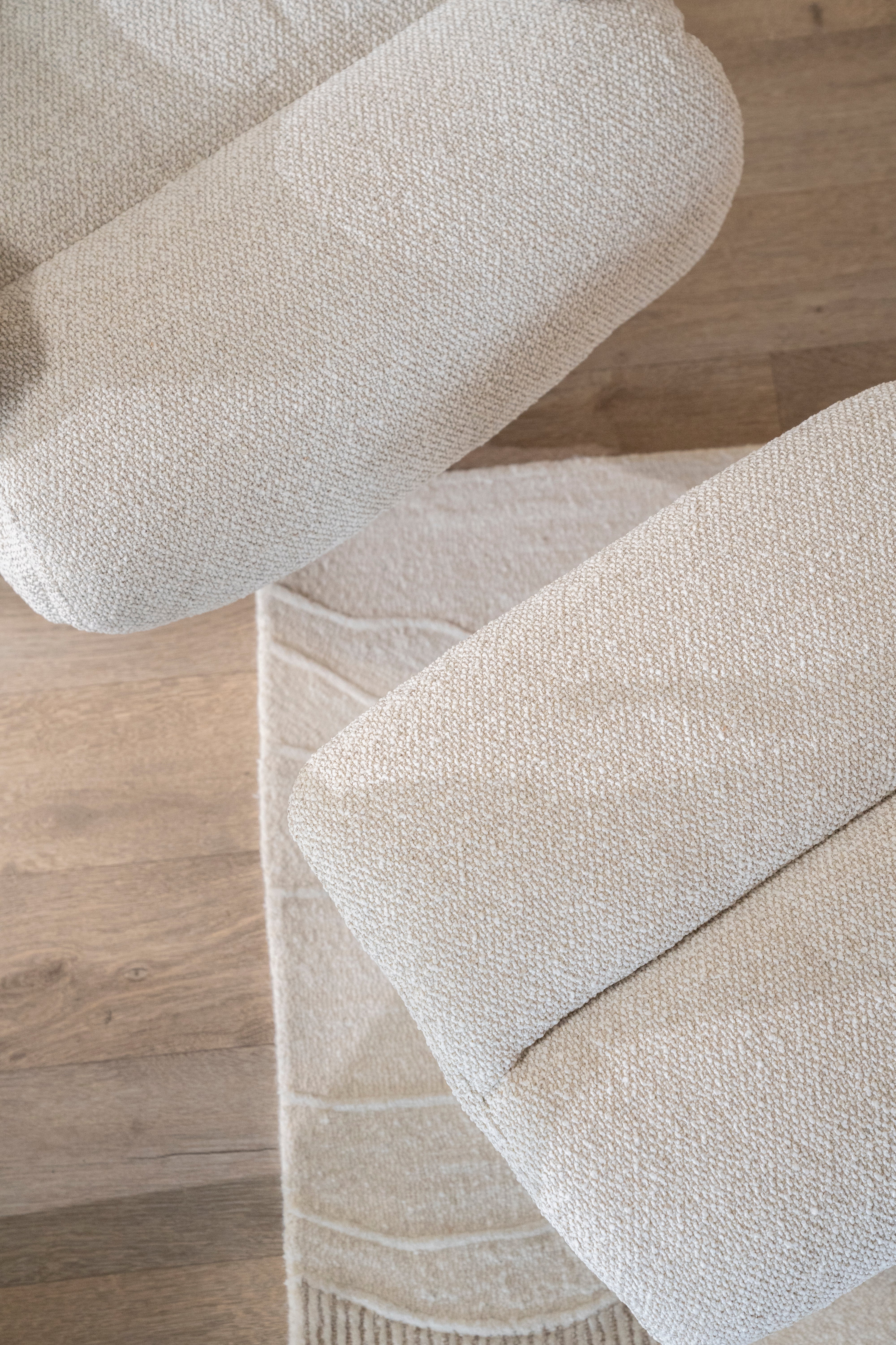 Sessel mit Fußstütze CALEB beige mit schwarzem Gestell