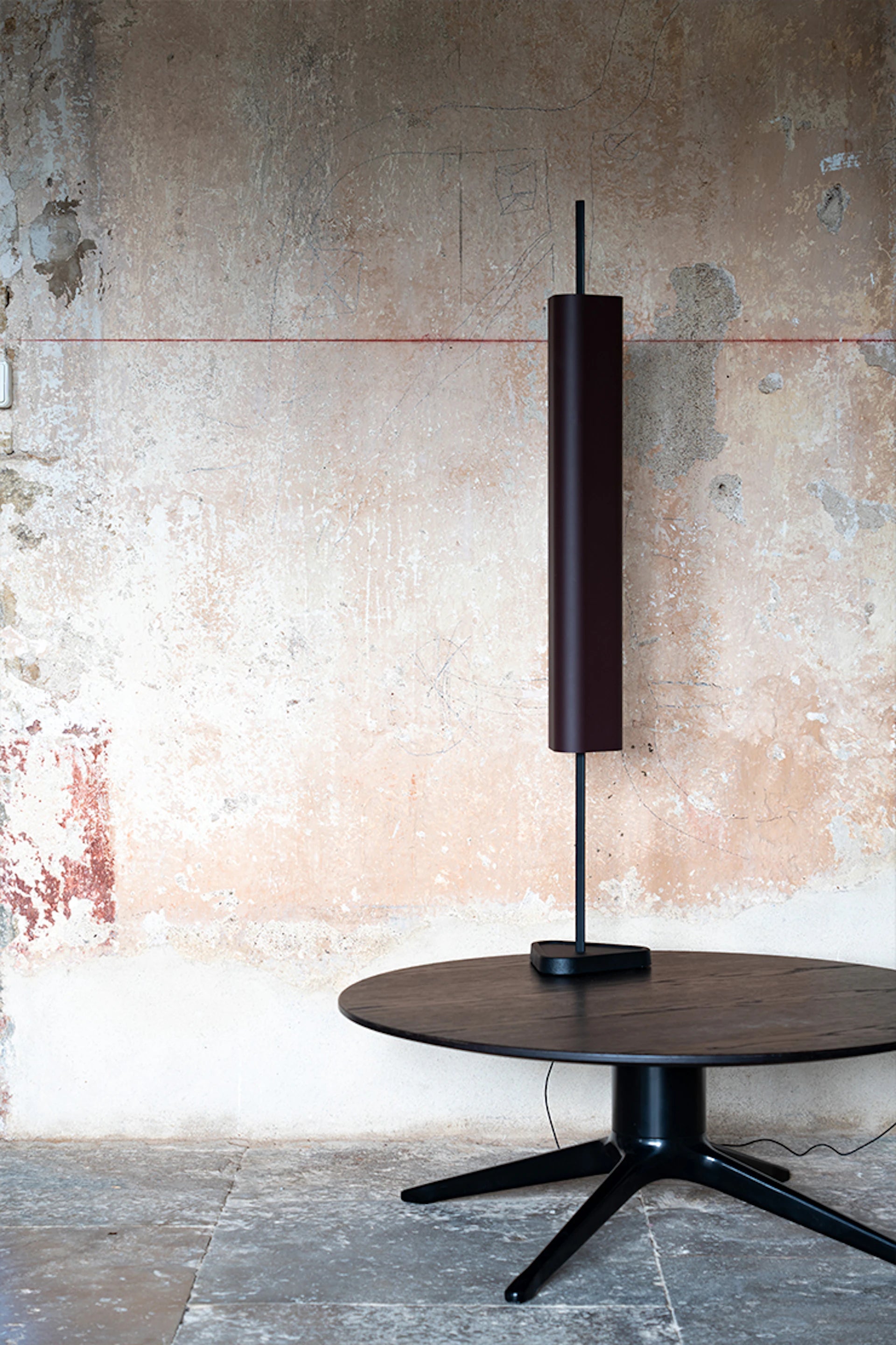 EMI Dark Blue Table Lamp with Black Base