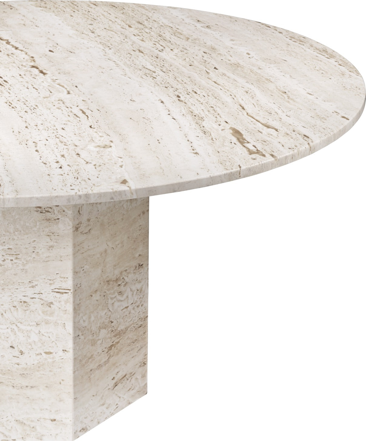 Runder Tisch EPIC creme Travertin
