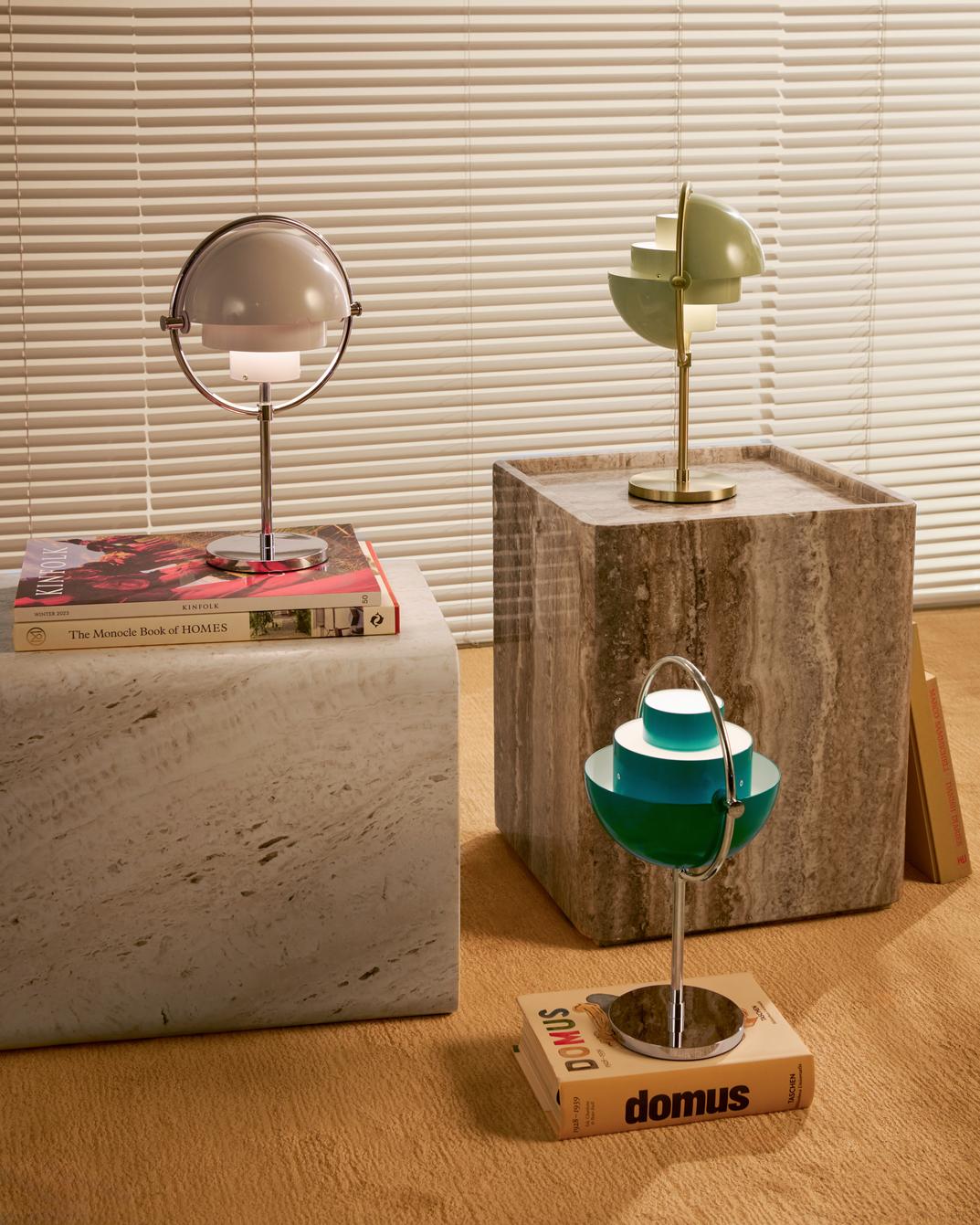 MULTI-LITE portable lamp green with chrome base