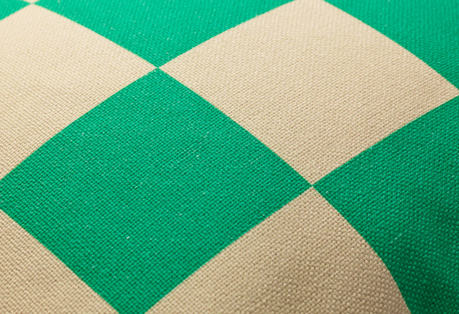 STRIPES AND CHECKS Pillow in Sand with Green
