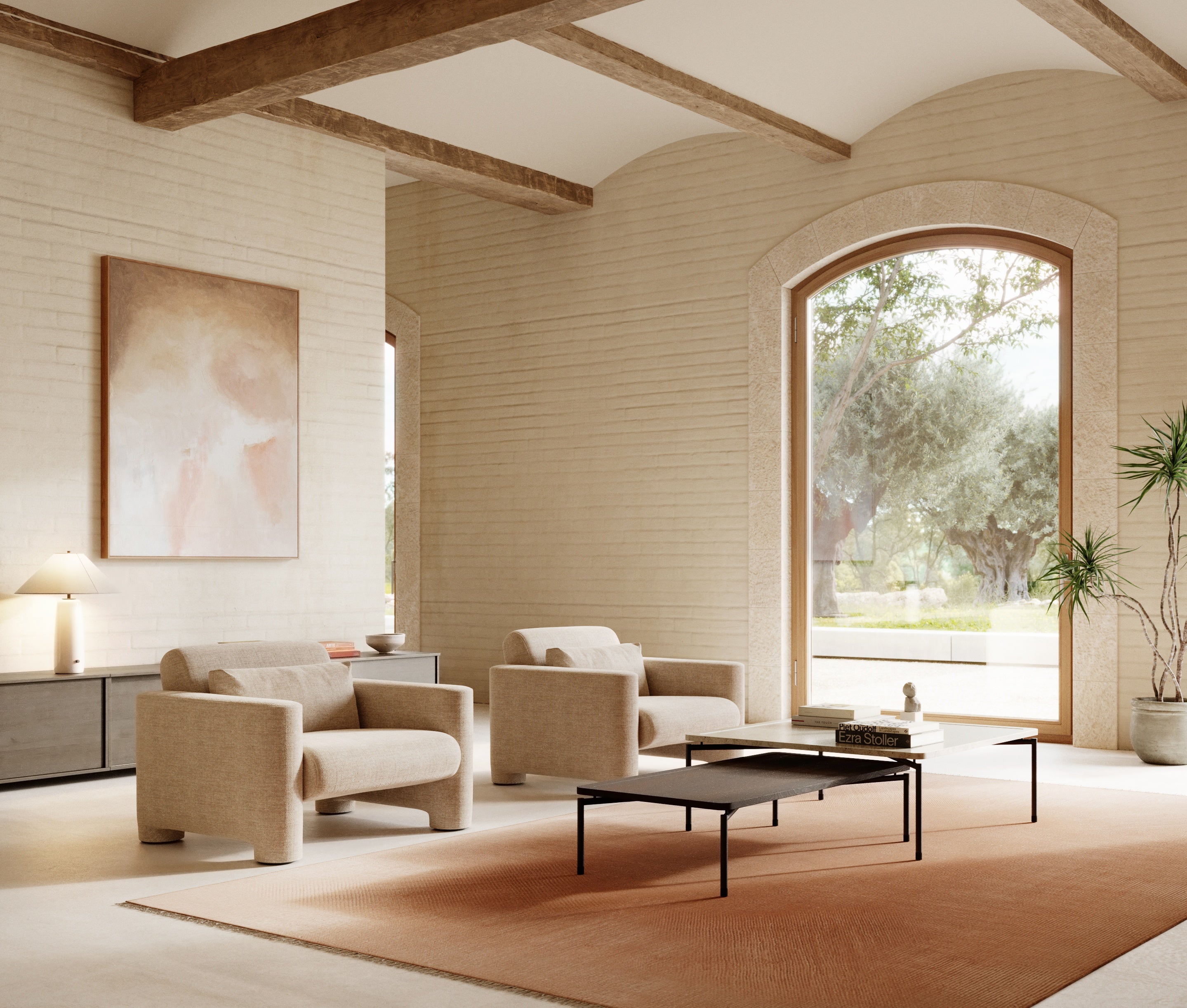 Tischlampe BATON beige