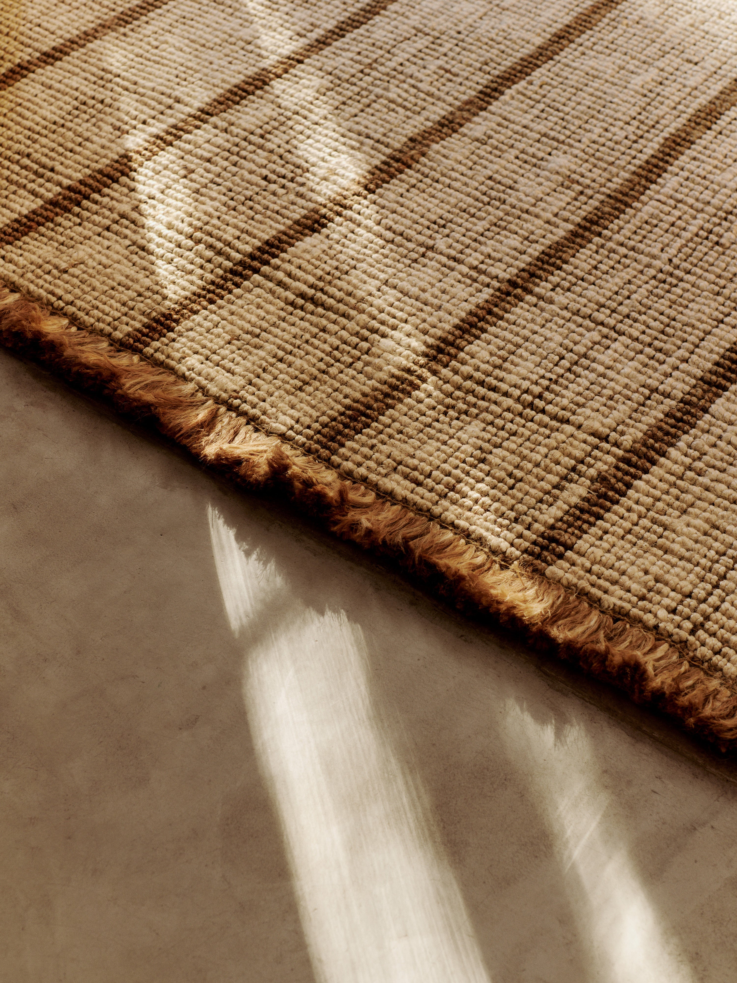 ATHENS STRIPES cream rug with brown
