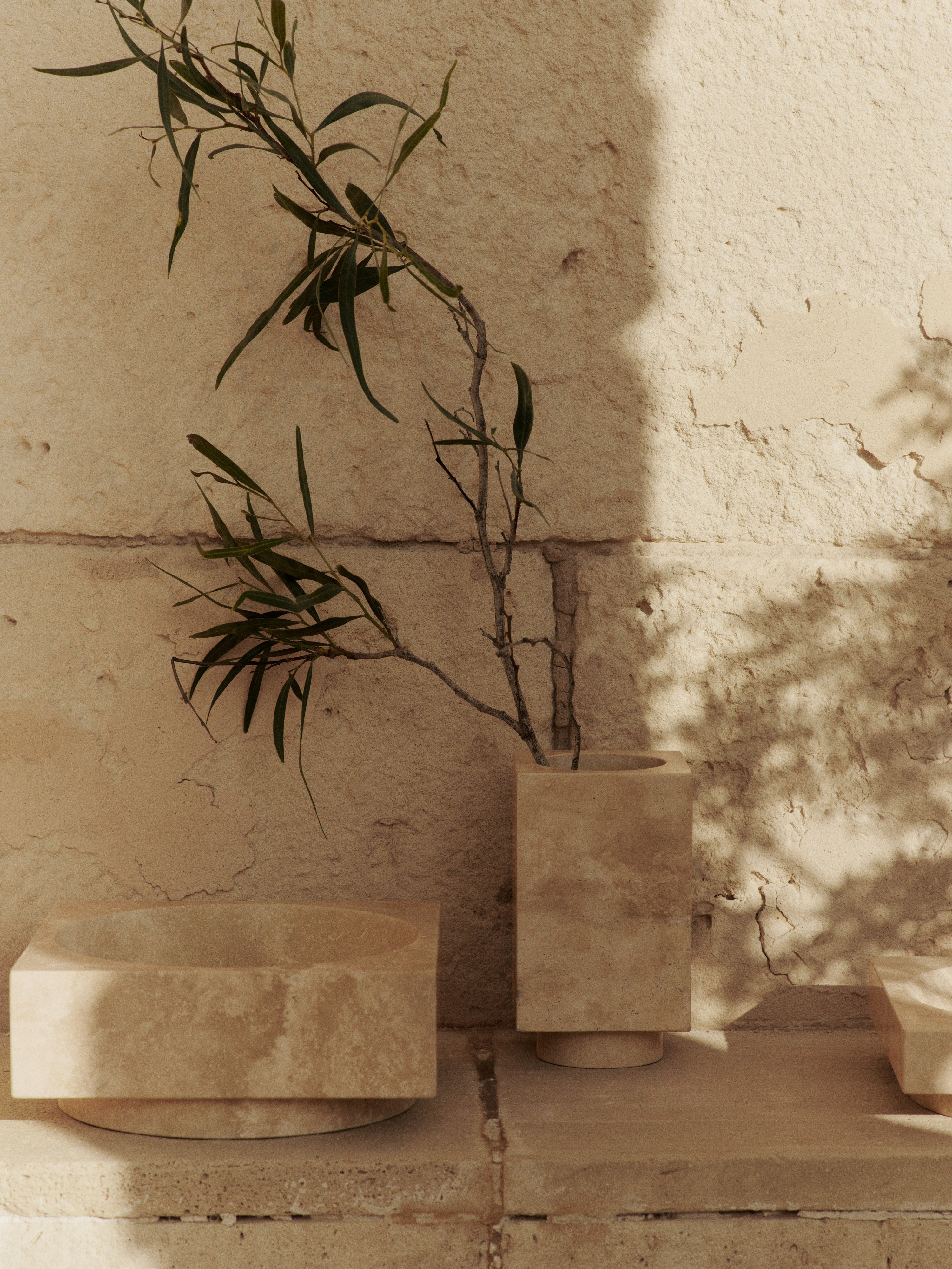 HEW travertine vase