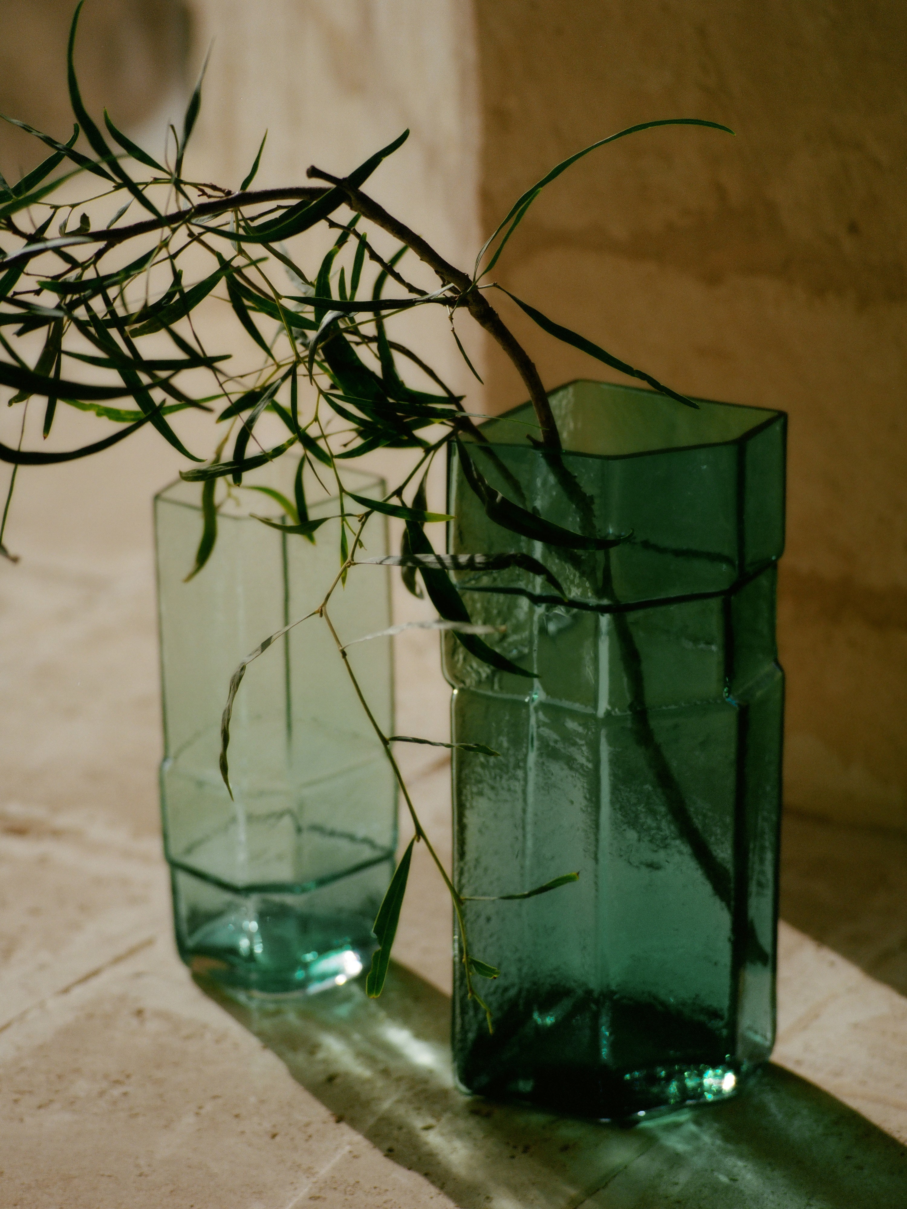 MURO TALL vase green glass