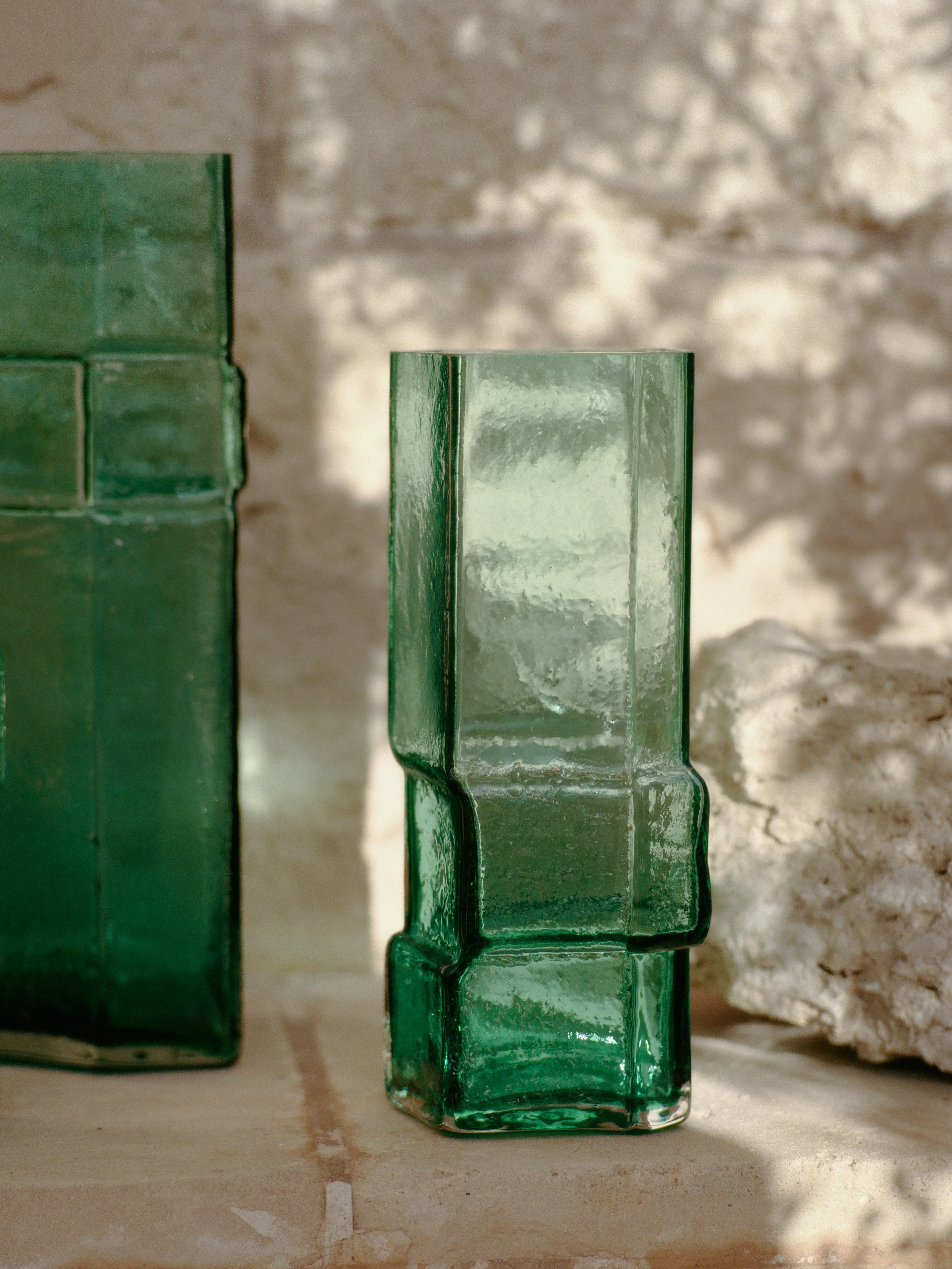 MURO TALL vase green glass