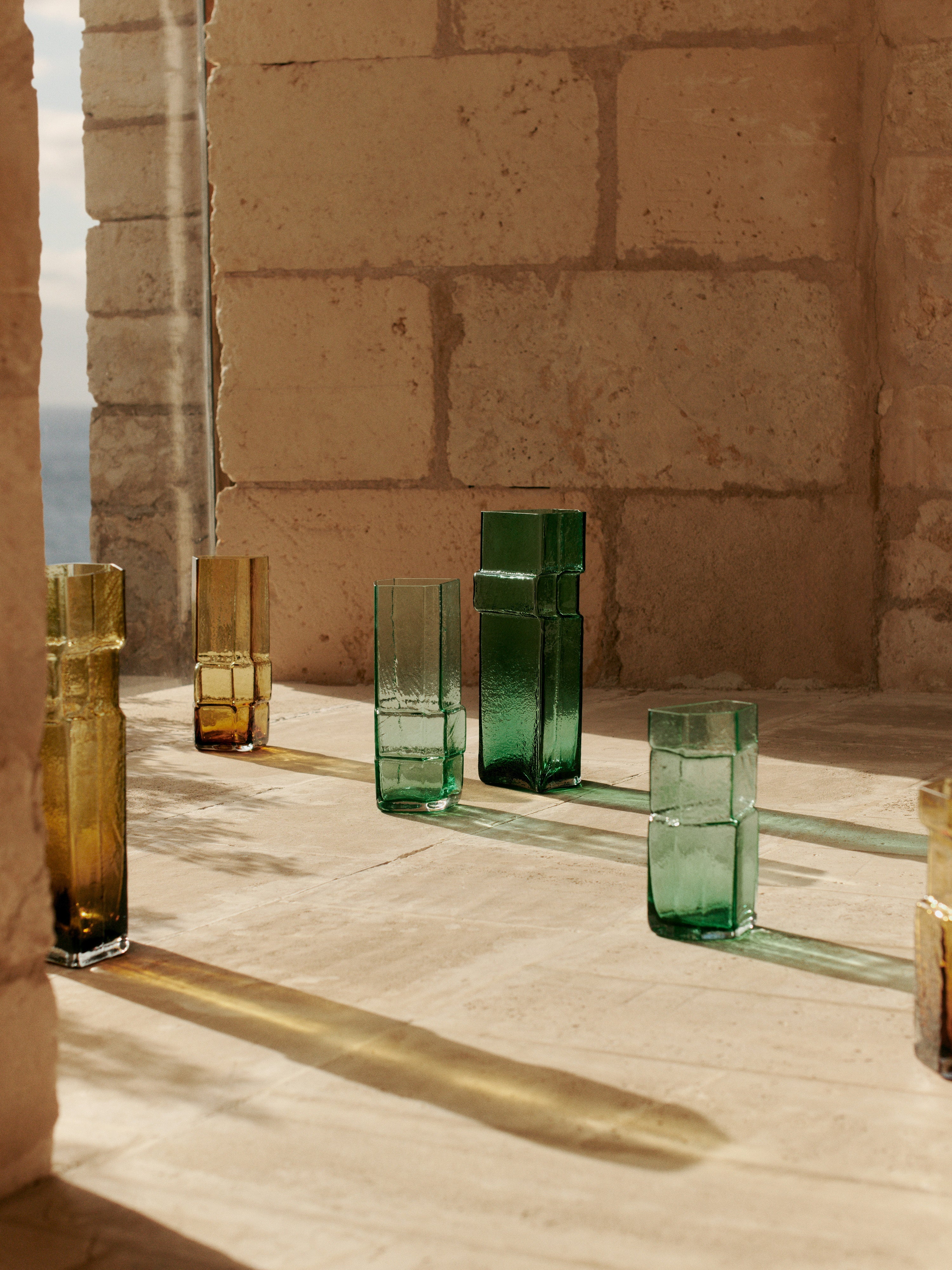 MURO TALL vase green glass
