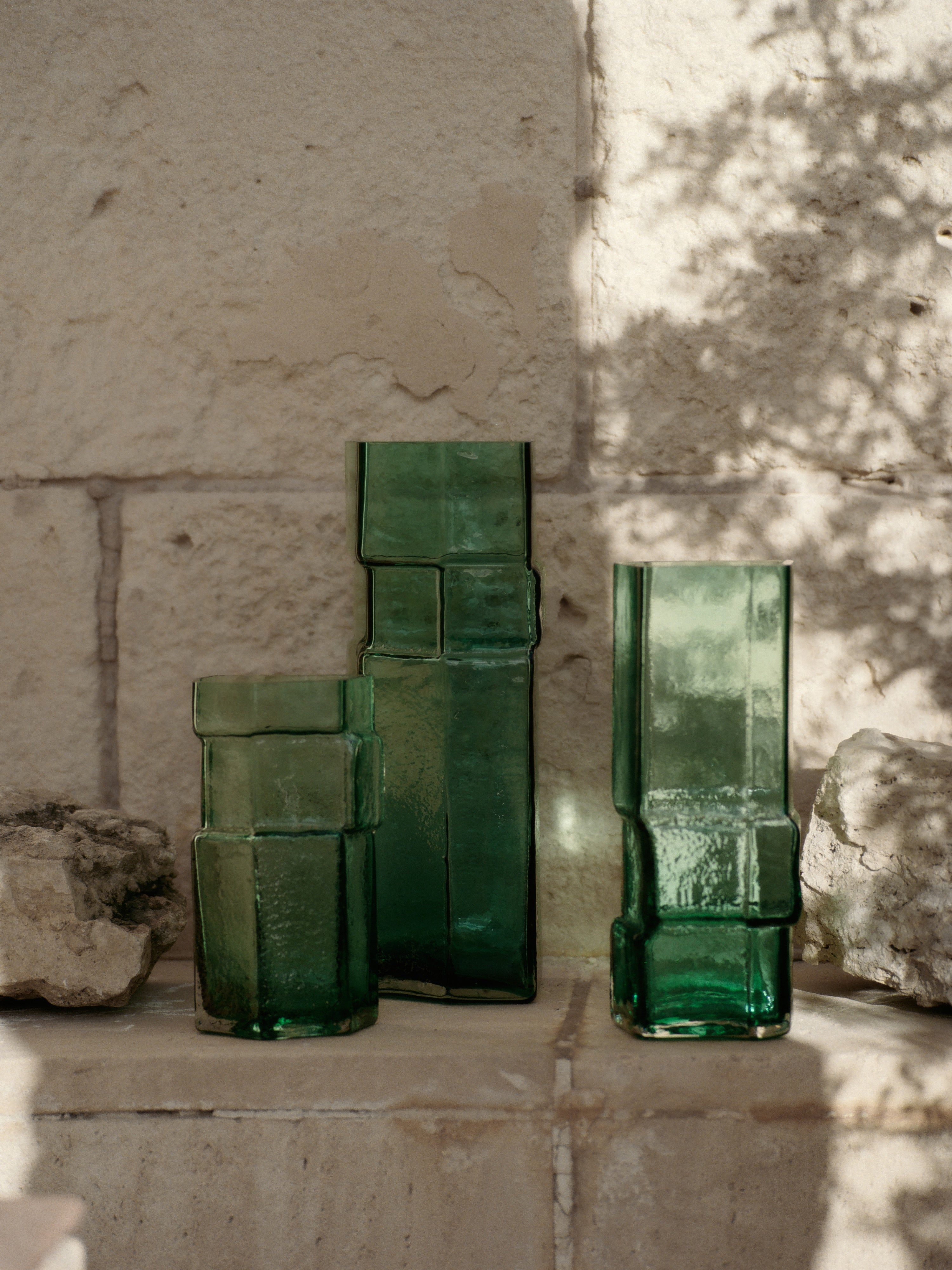 MURO TALL vase green glass