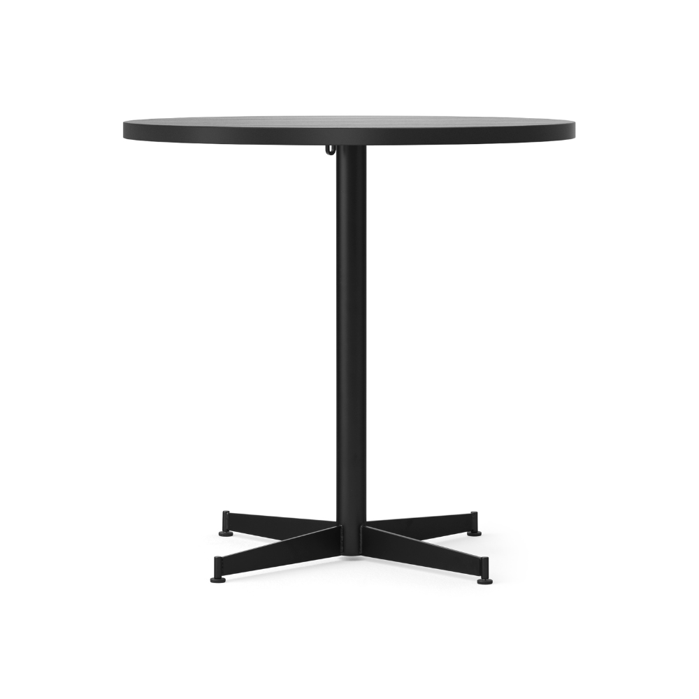 NOOK round café table black oak veneer with black base