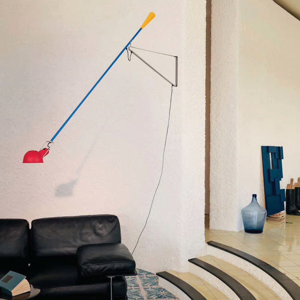 Wall lamp with arm 265 CHROMATICA red with blue and yellow