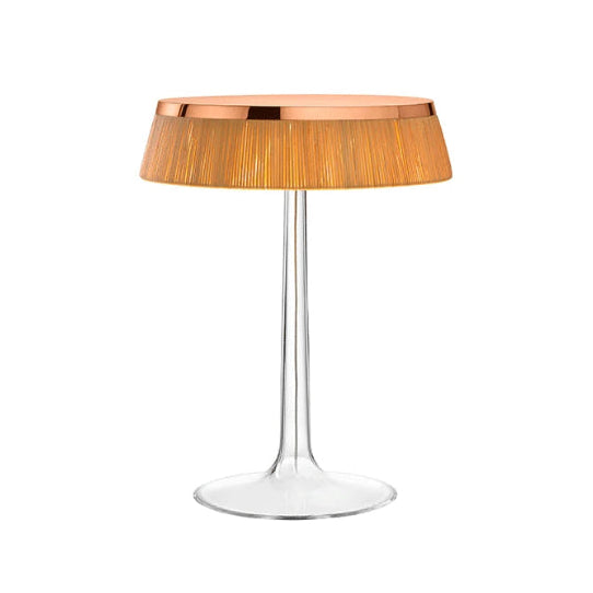 BON JOUR Copper Table Lamp with Rattan Shade