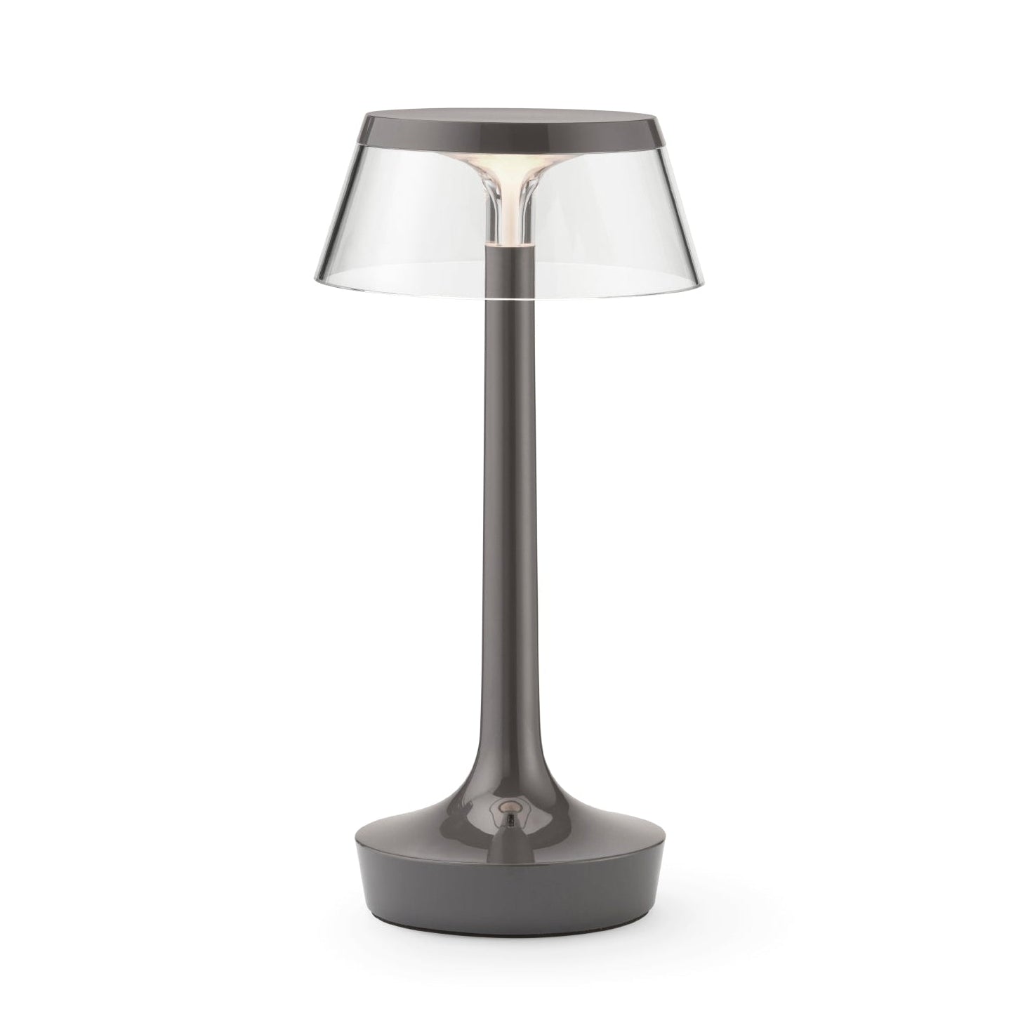 Portable lamp BON JOUR UNPLUGGED gray with transparent shade