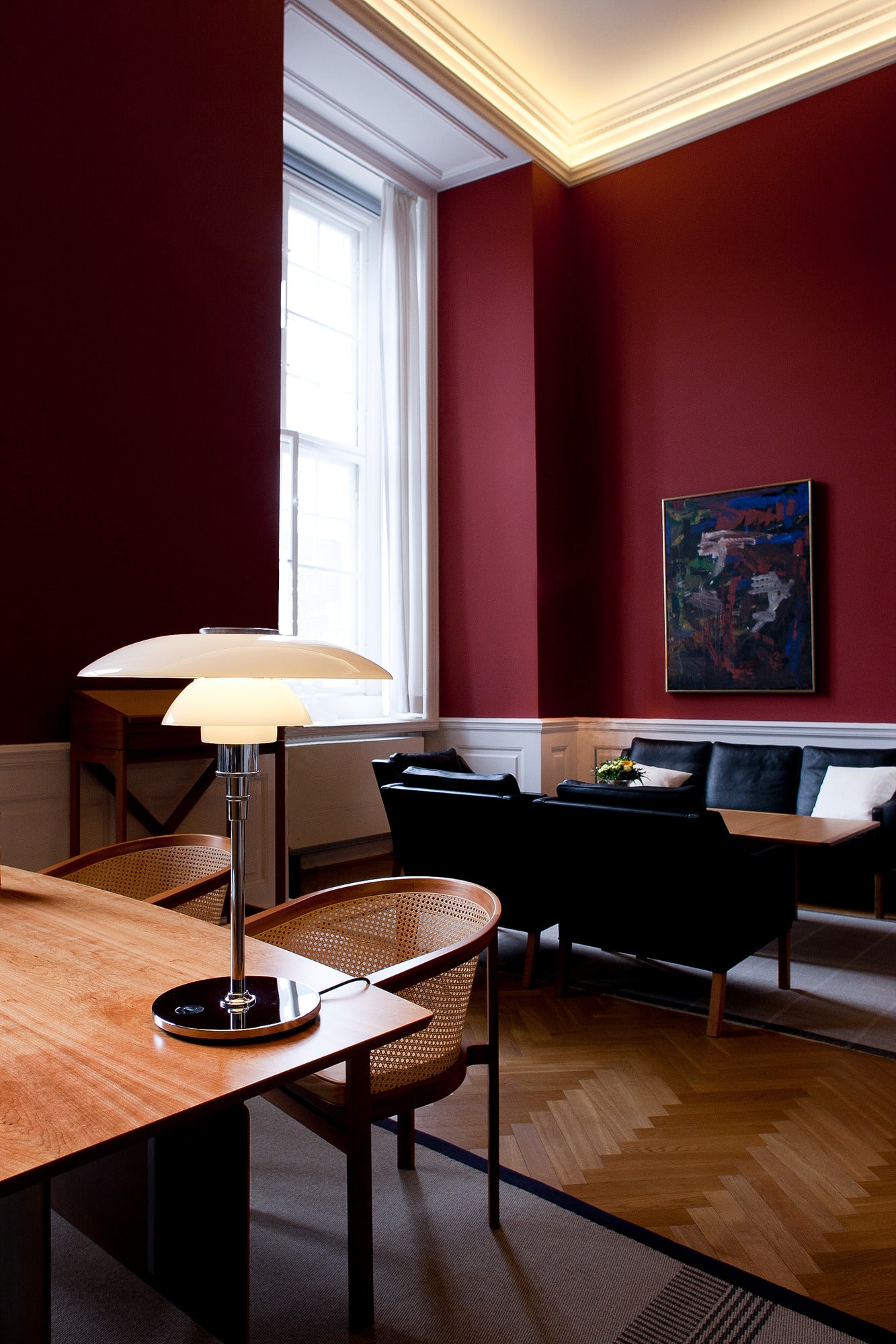 PH 4½-3½ Table Lamp white with chrome base