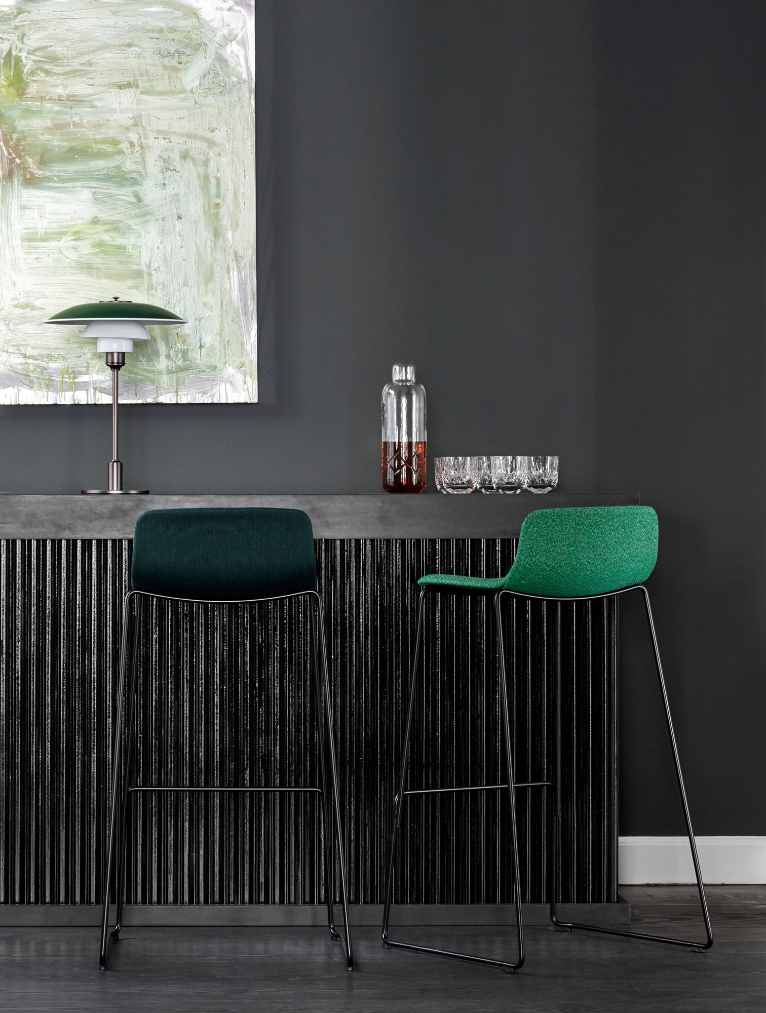 PH 3½-2½ green table lamp