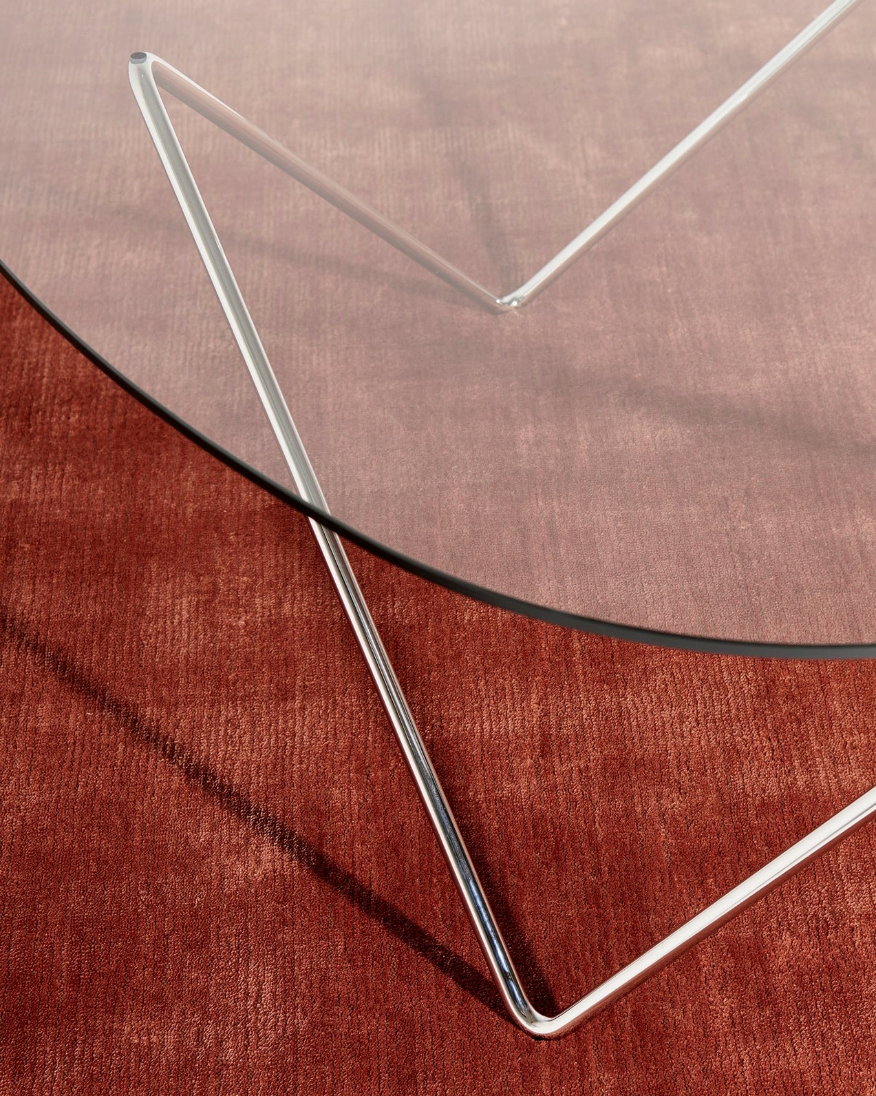 PEDRERA coffee table glass with chrome base