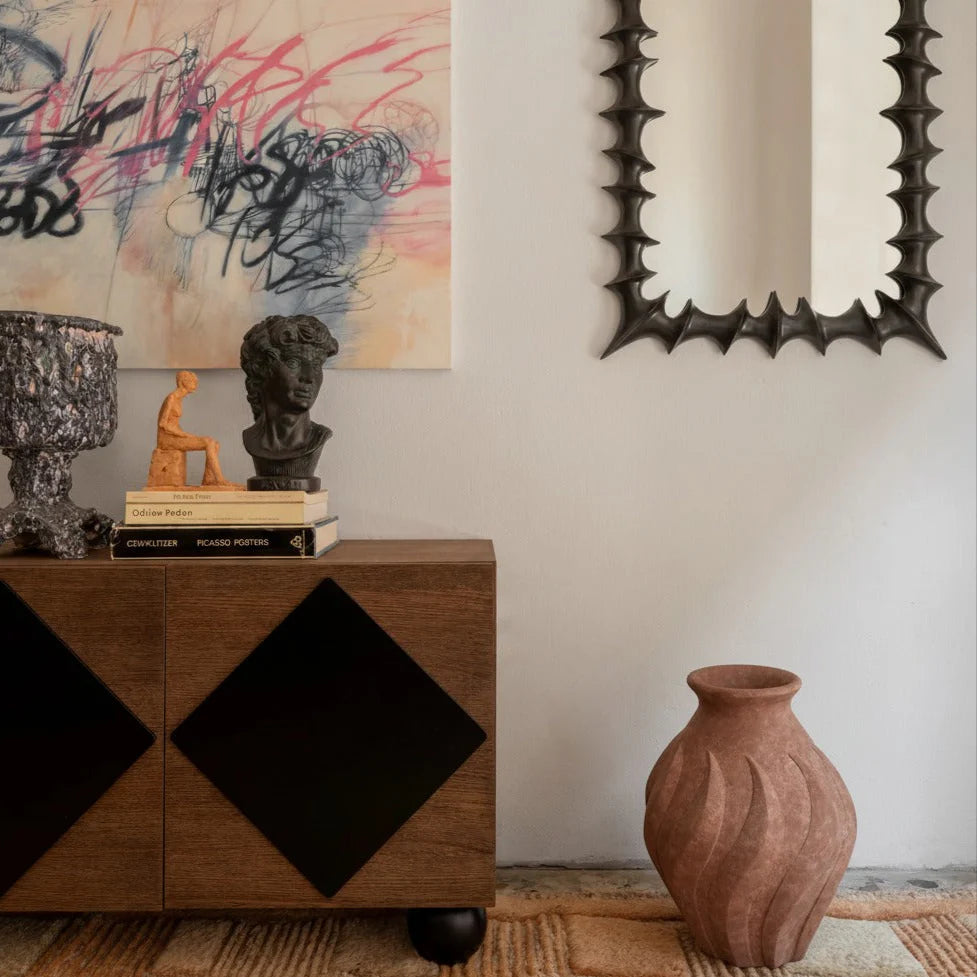 Vase SWIRL braune Keramik