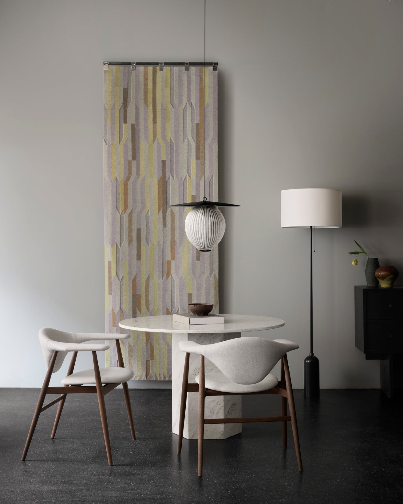 GRAVITY floor lamp gray marble