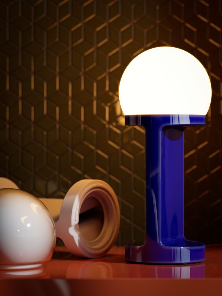 HABEA Keramik-Tischlampe Salbeigrün