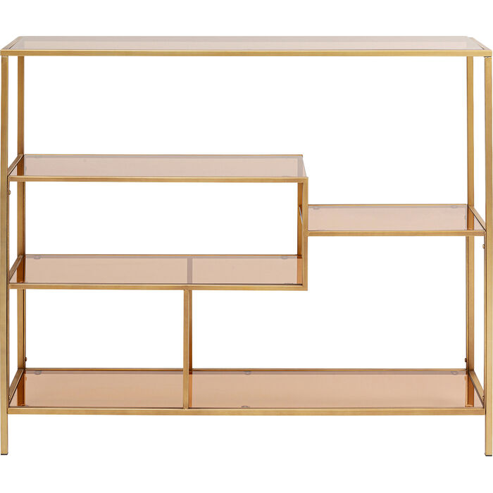 Console with shelves loft golden