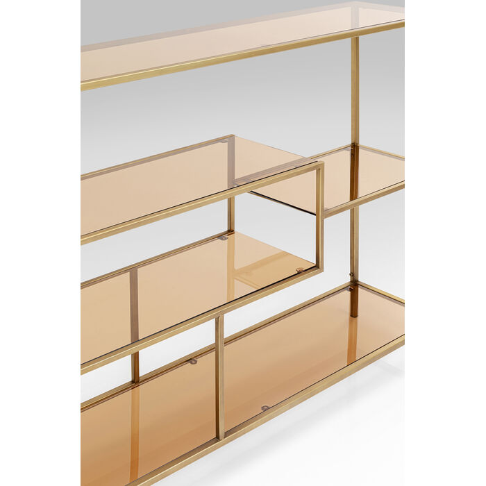 Console with shelves loft golden