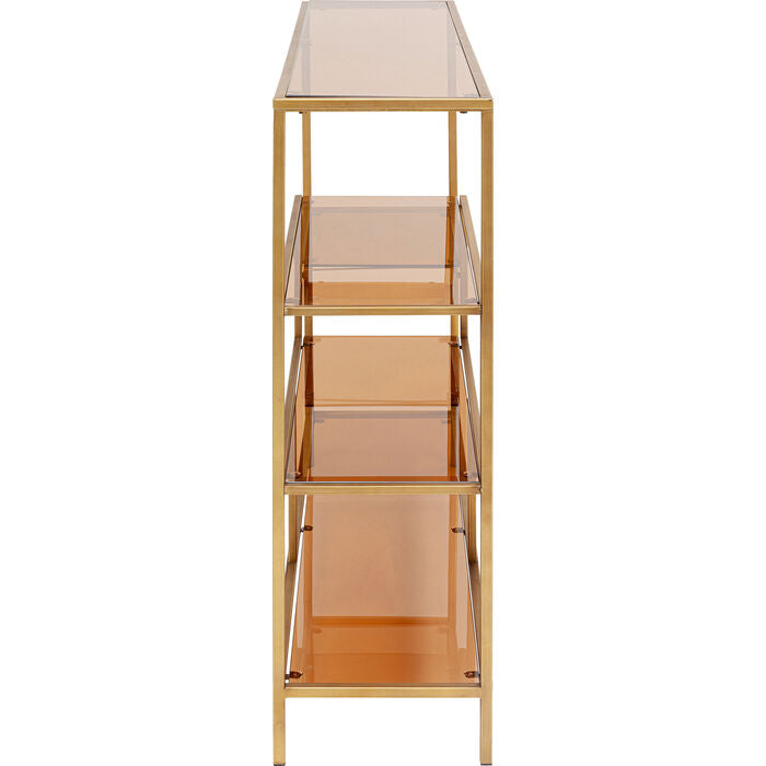 Console with shelves loft golden