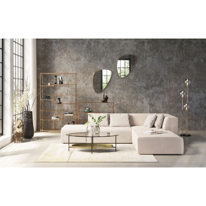 Console with shelves loft golden