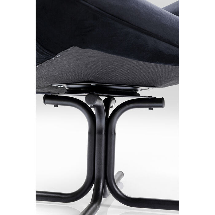 Oscar swivel chair black velvet