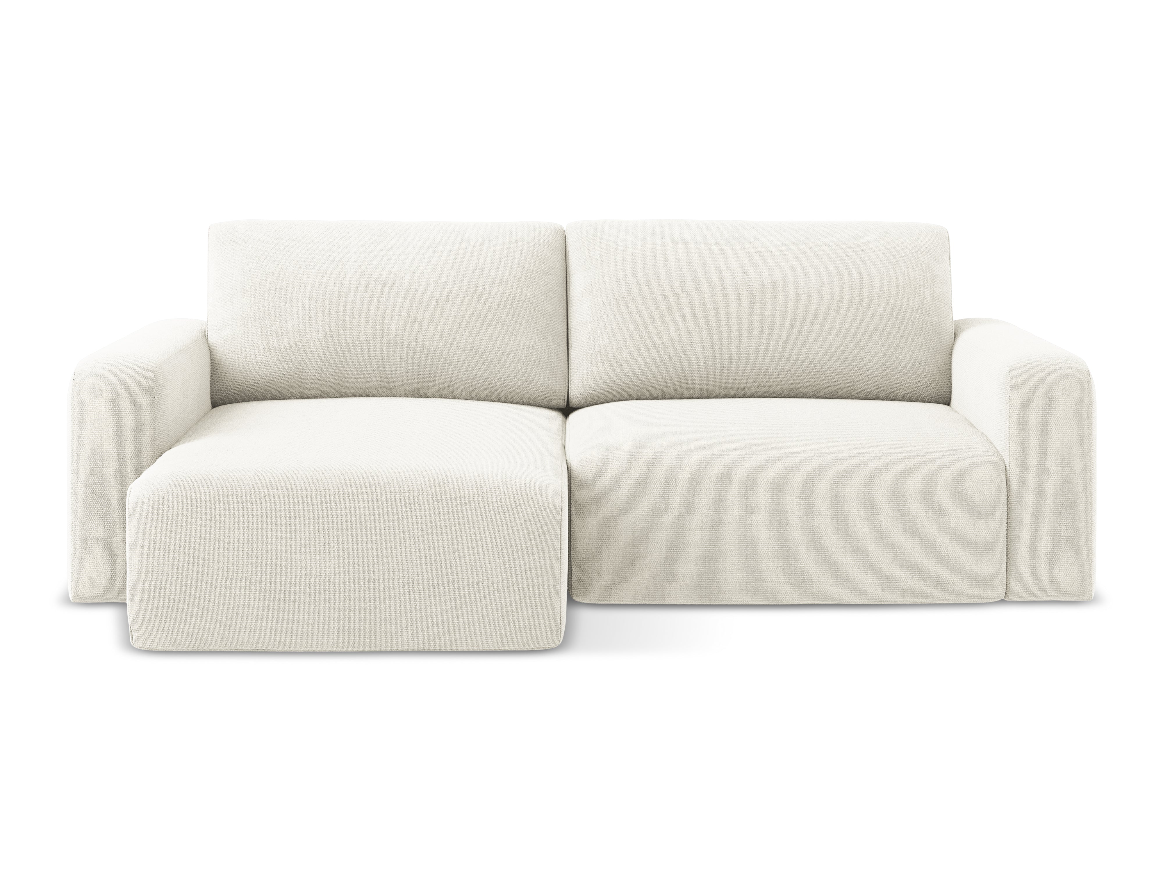 Left-sided corner sofa bed KONA white chenille