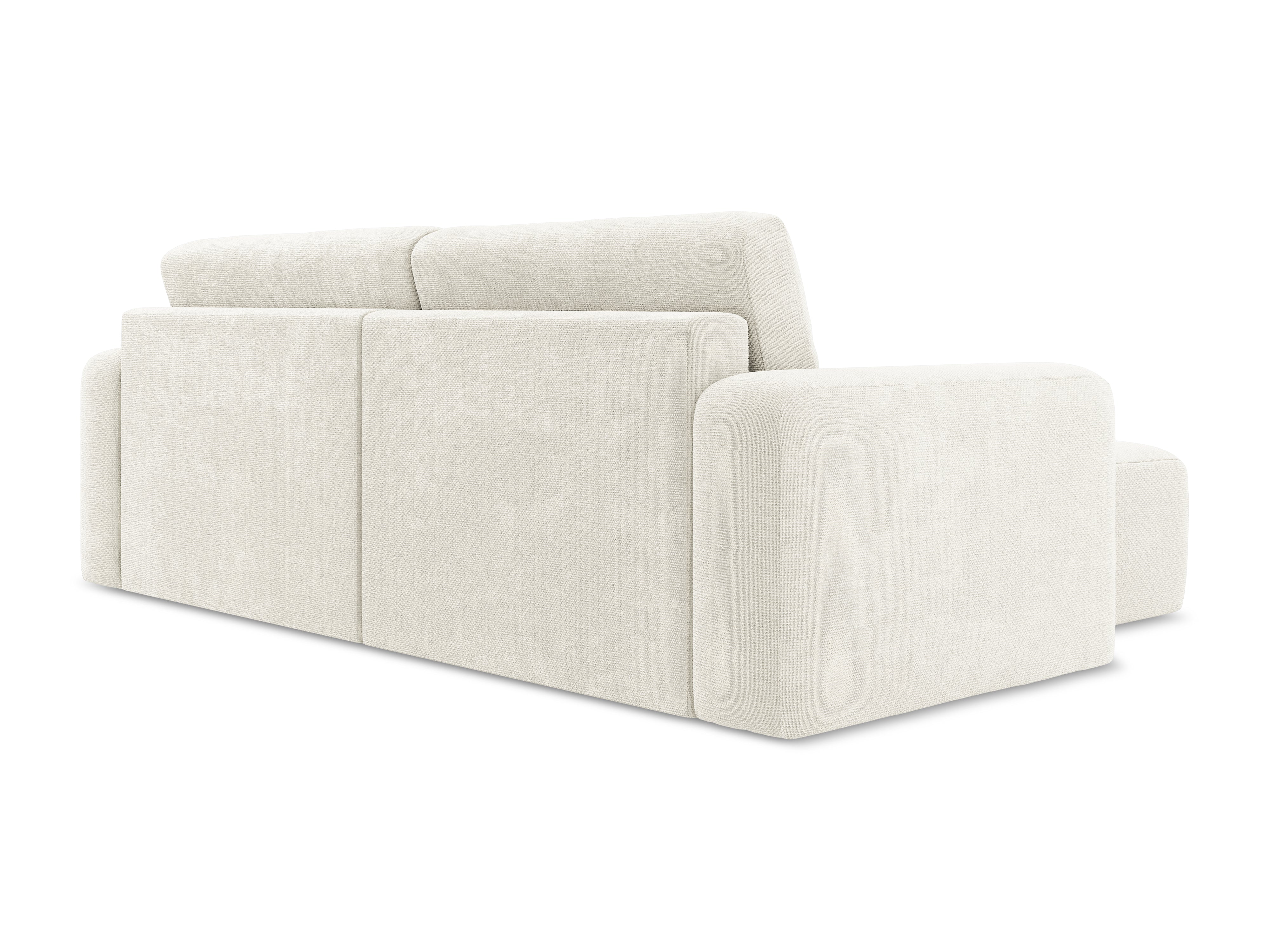 Left-sided corner sofa bed KONA white chenille