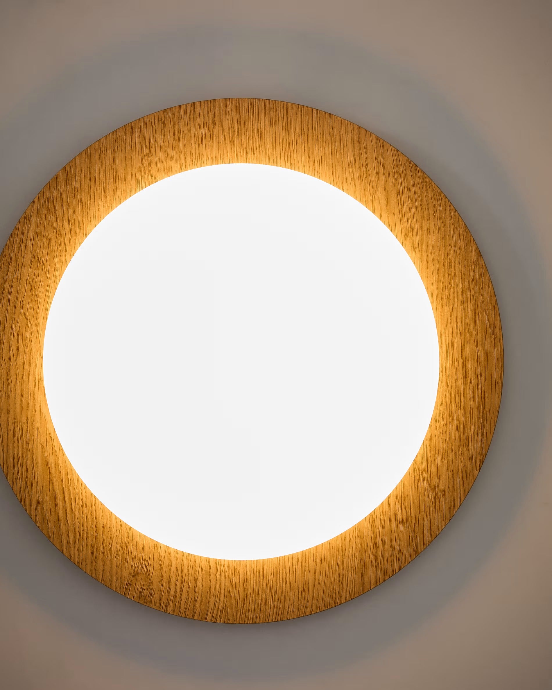 NOVAE ceiling light in light brown steel with a wood effect