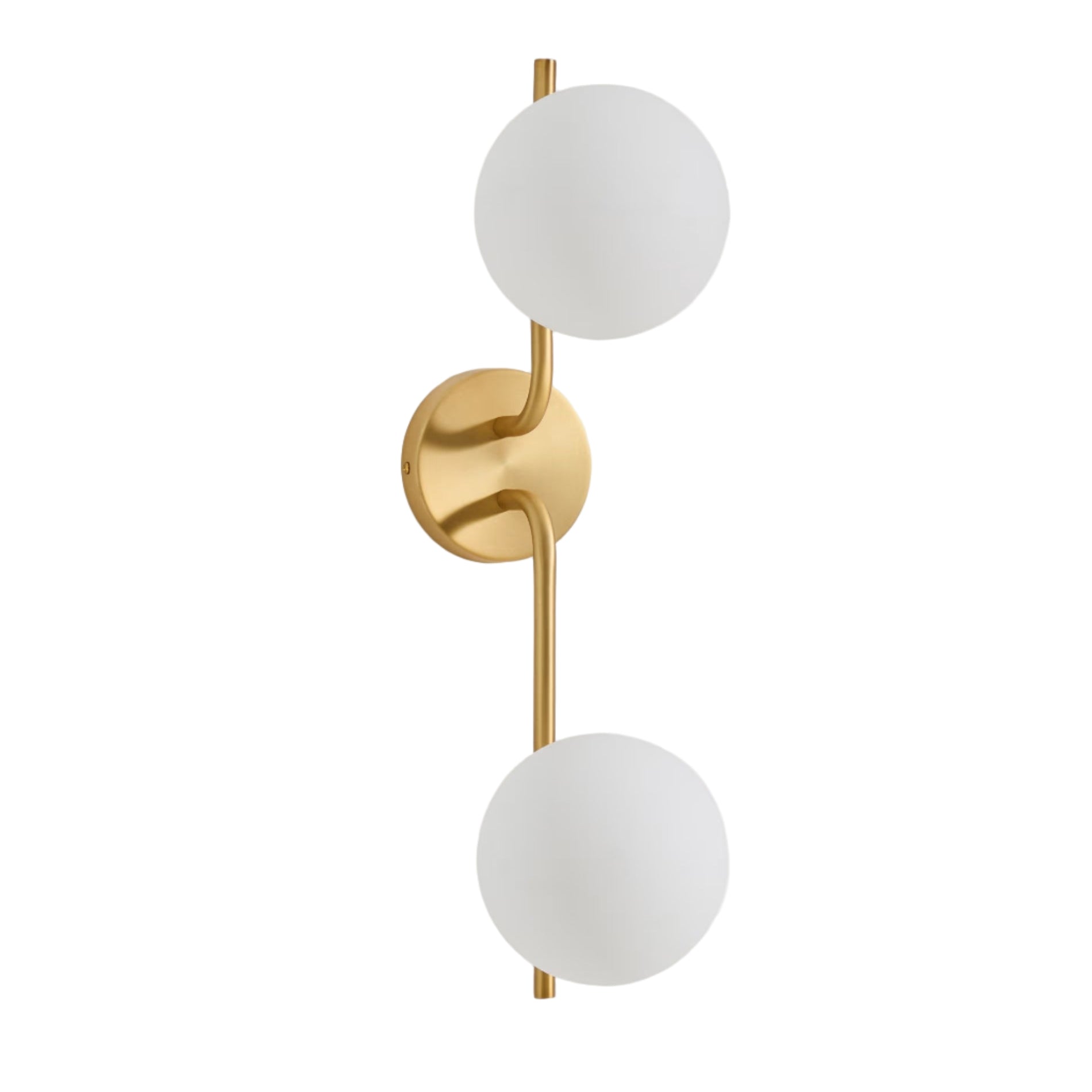 BRISIA brushed brass two-point wall lamp