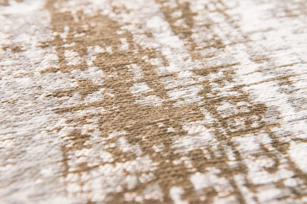 Runder Teppich Griff Beton Dschungel Beige
