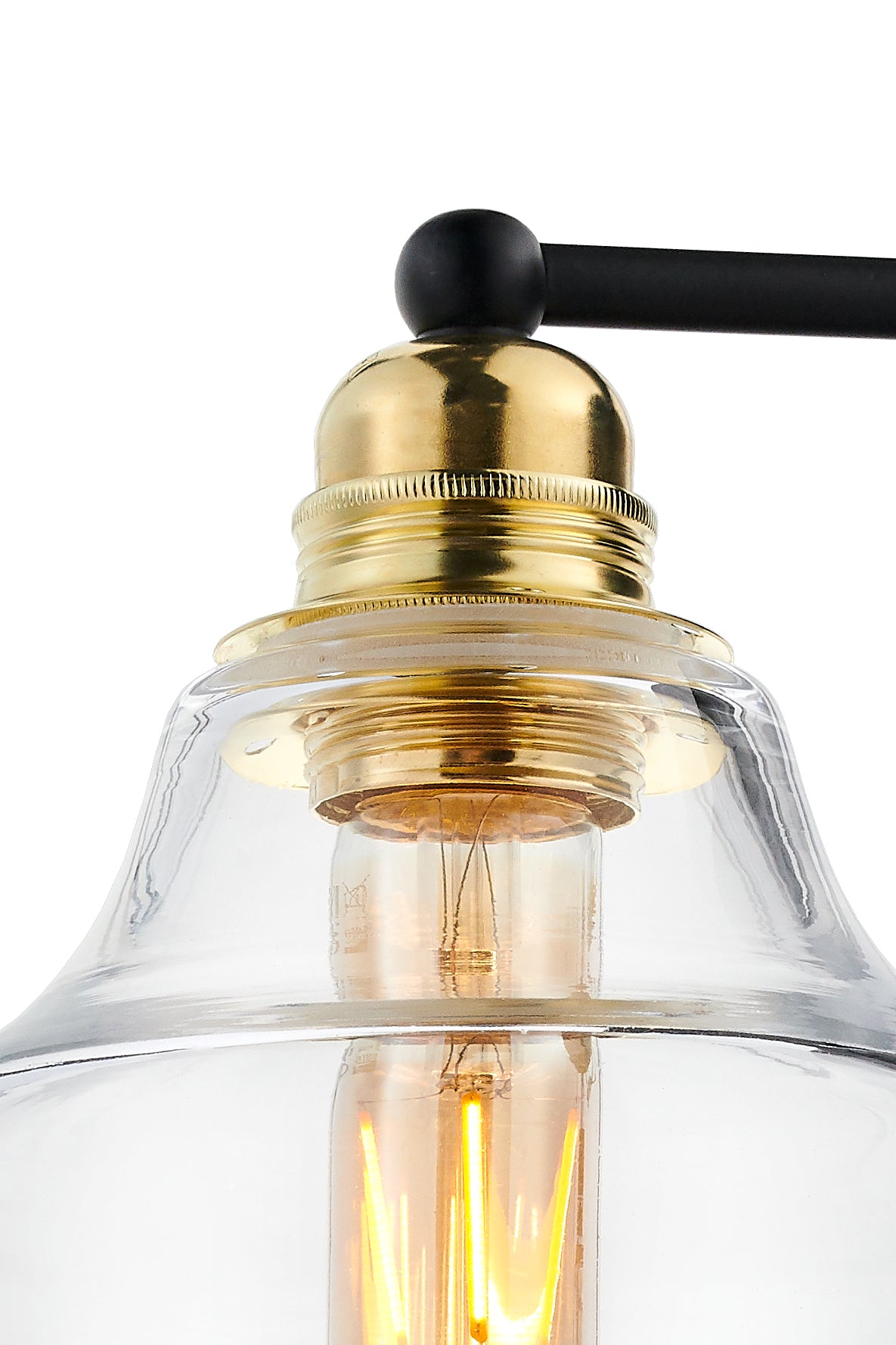 Wandleuchte LONGIS II transparent mit Schwarz und Gold
