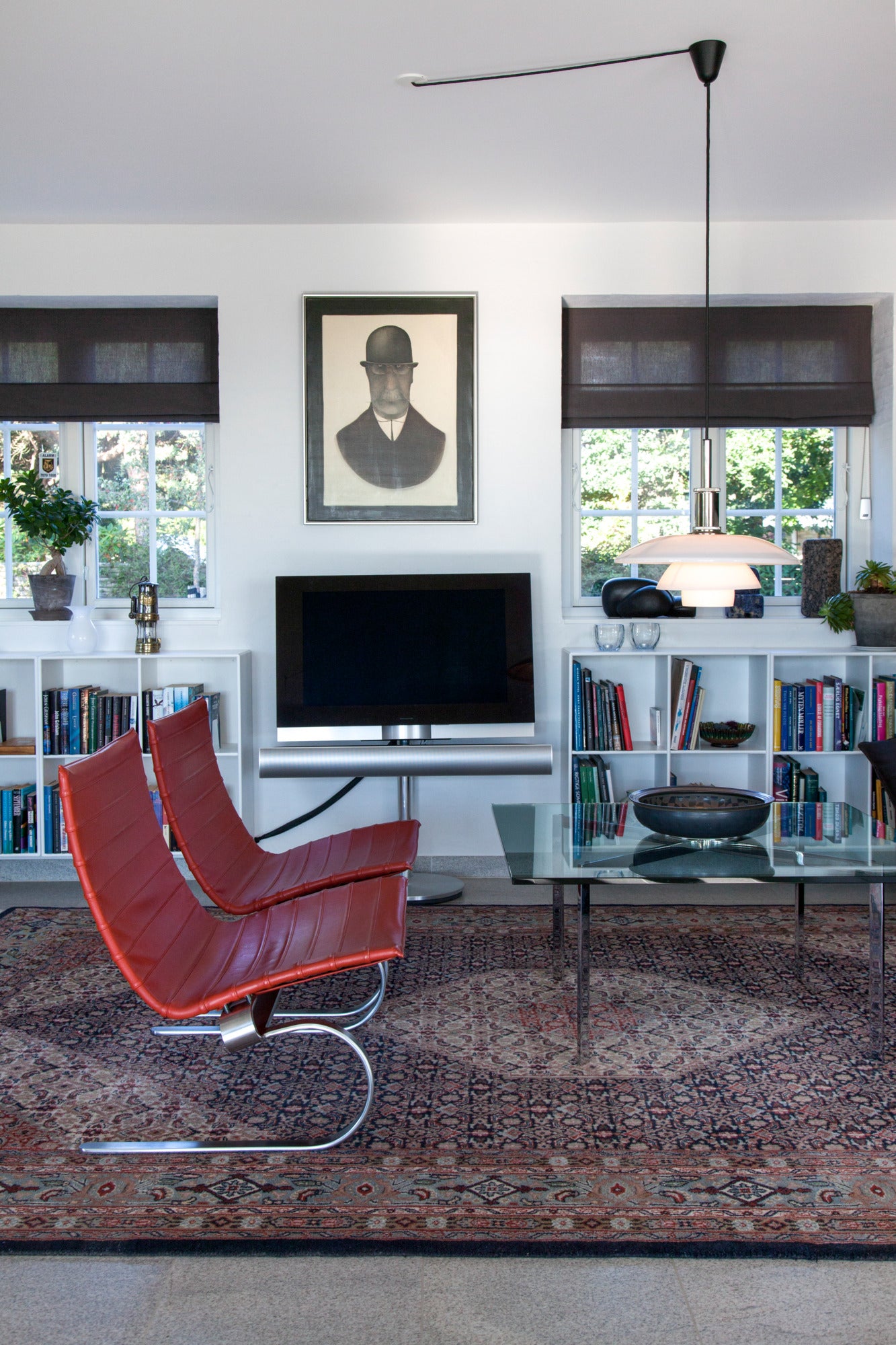 PH 4½-4 White Pendant Lamp with Chrome Finish