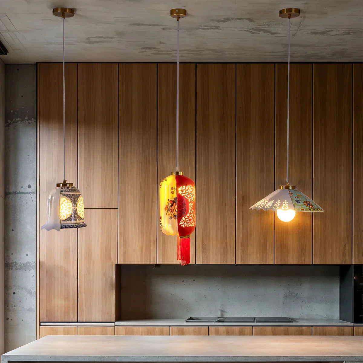 HYBRID INALDA White with Red Pendant Lamp