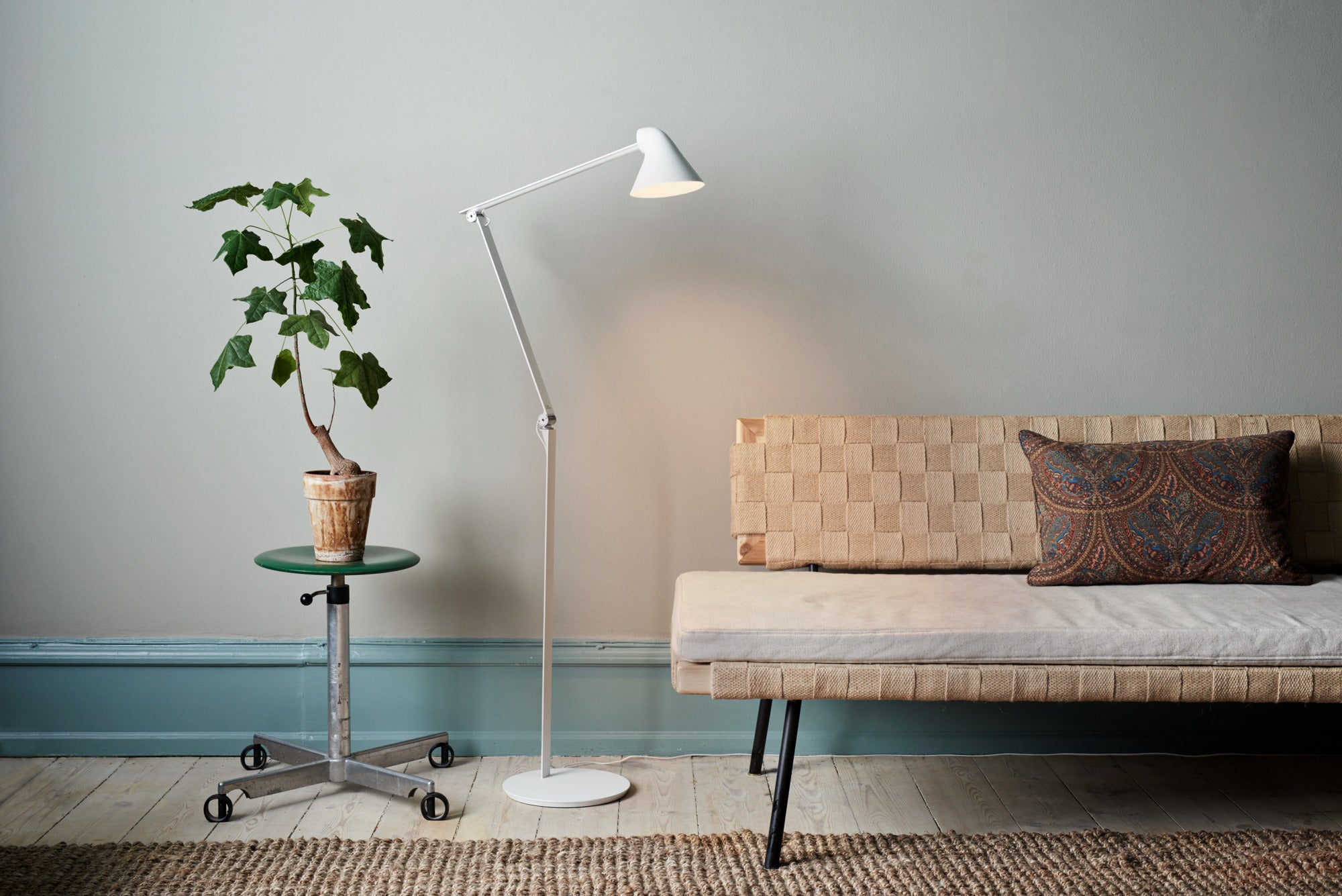 NJP White Reading Floor Lamp
