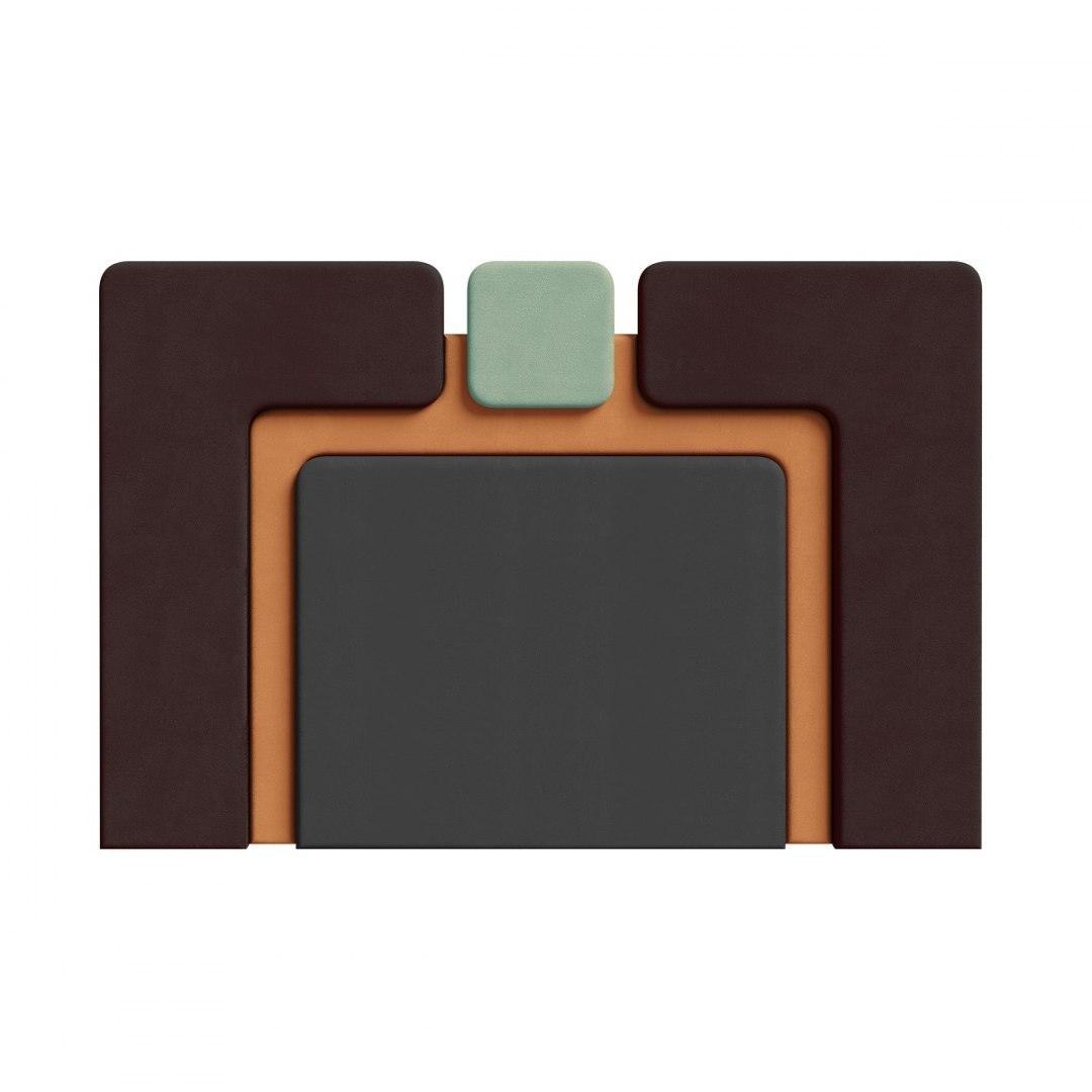 Łóżko tapicerowane PLUM 6 szary z brązowym Happy Barok Eye on Design