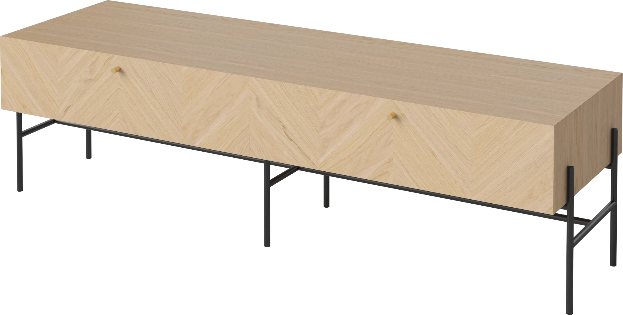 RTV LUXE cabinet bleached oak wood with a black base