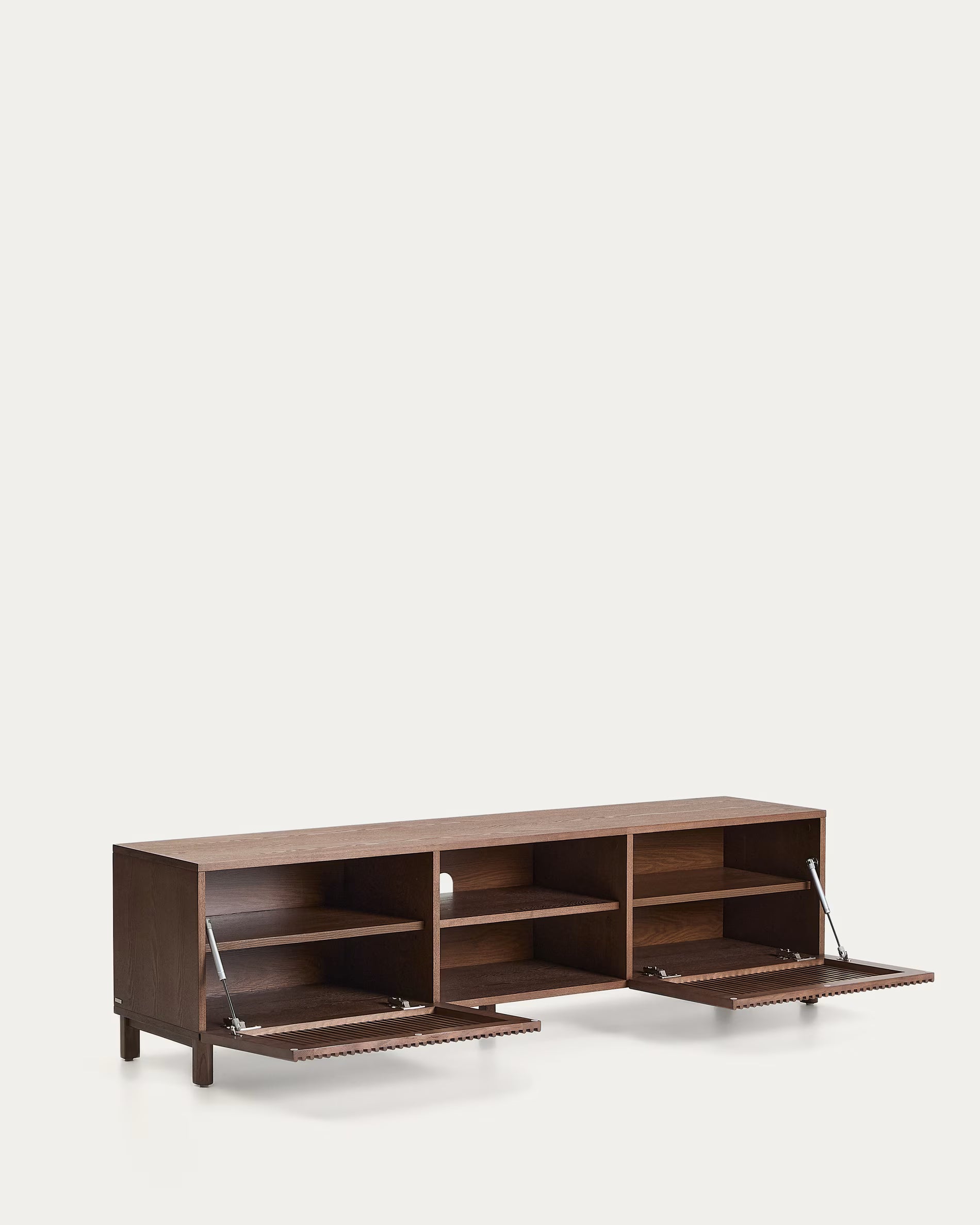 RTV-Sideboard BEYLA aus dunkelbraunem Eschenholz