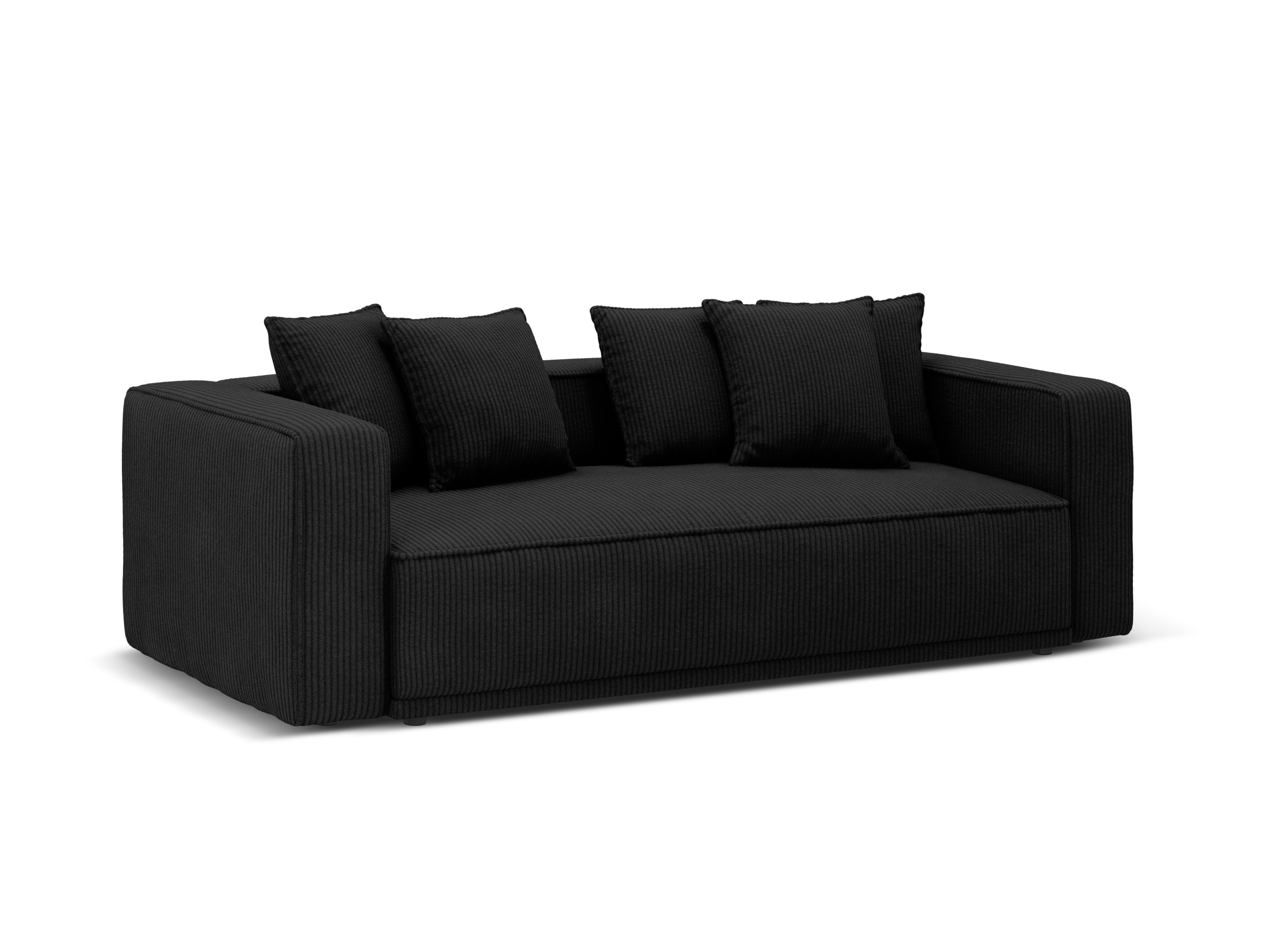 Sofa z funkcją spania RIBES czarny sztruks