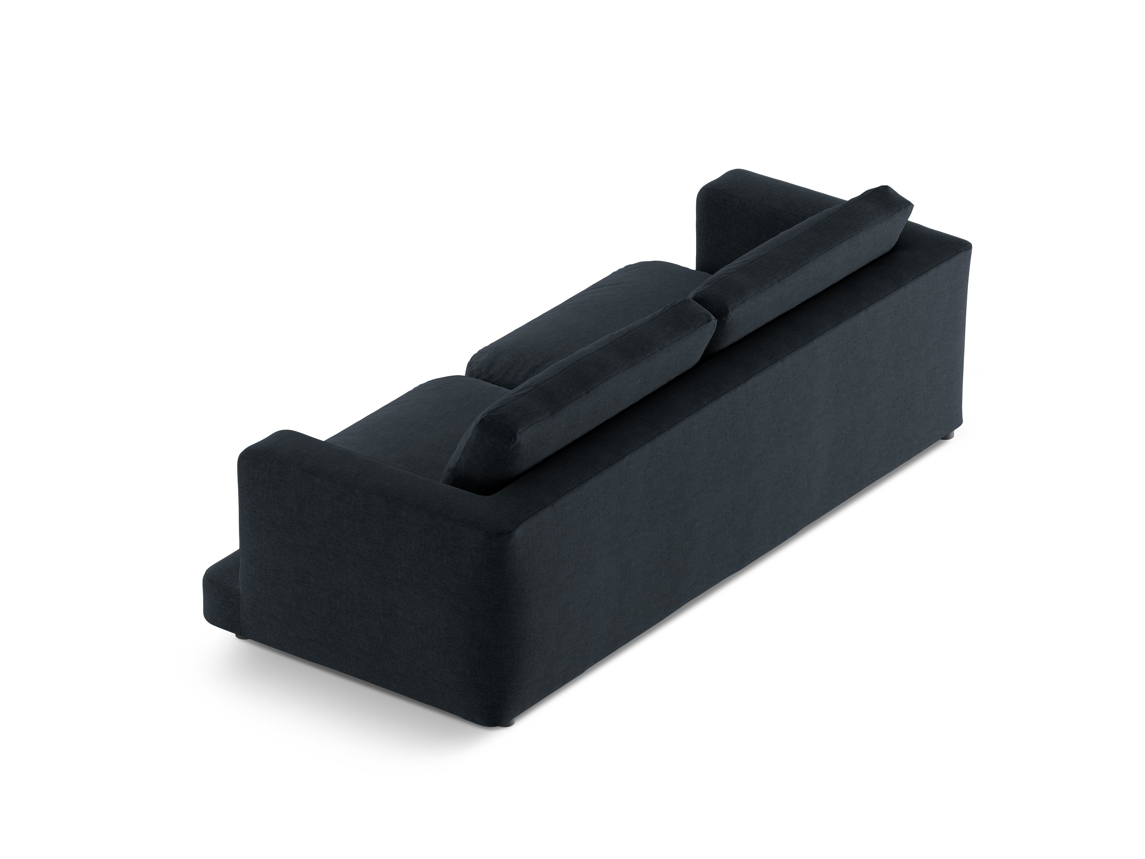 Sofa 3-Sitzer DAPHNE schwarzer Chenille