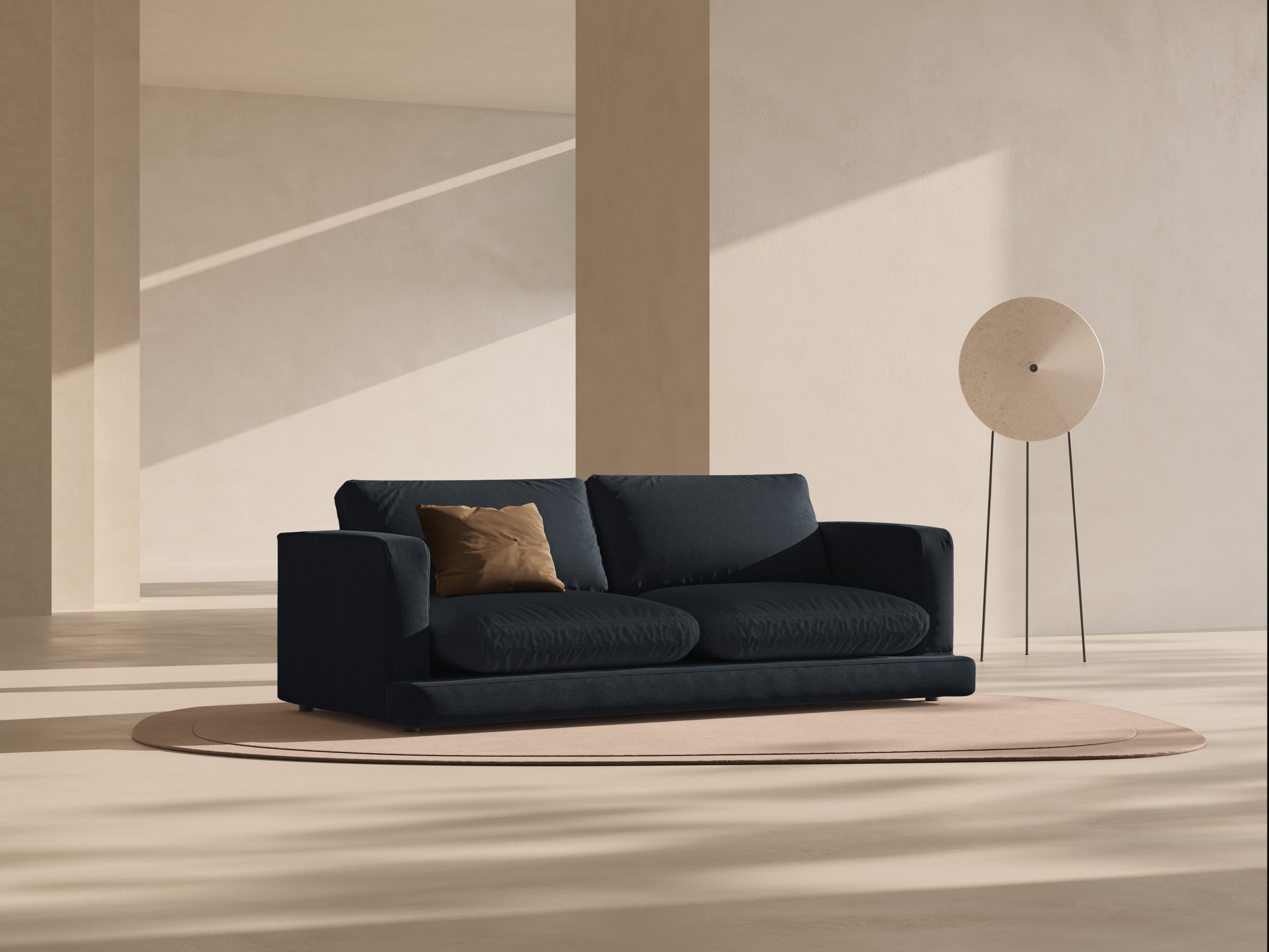 Sofa 3-Sitzer DAPHNE schwarzer Chenille