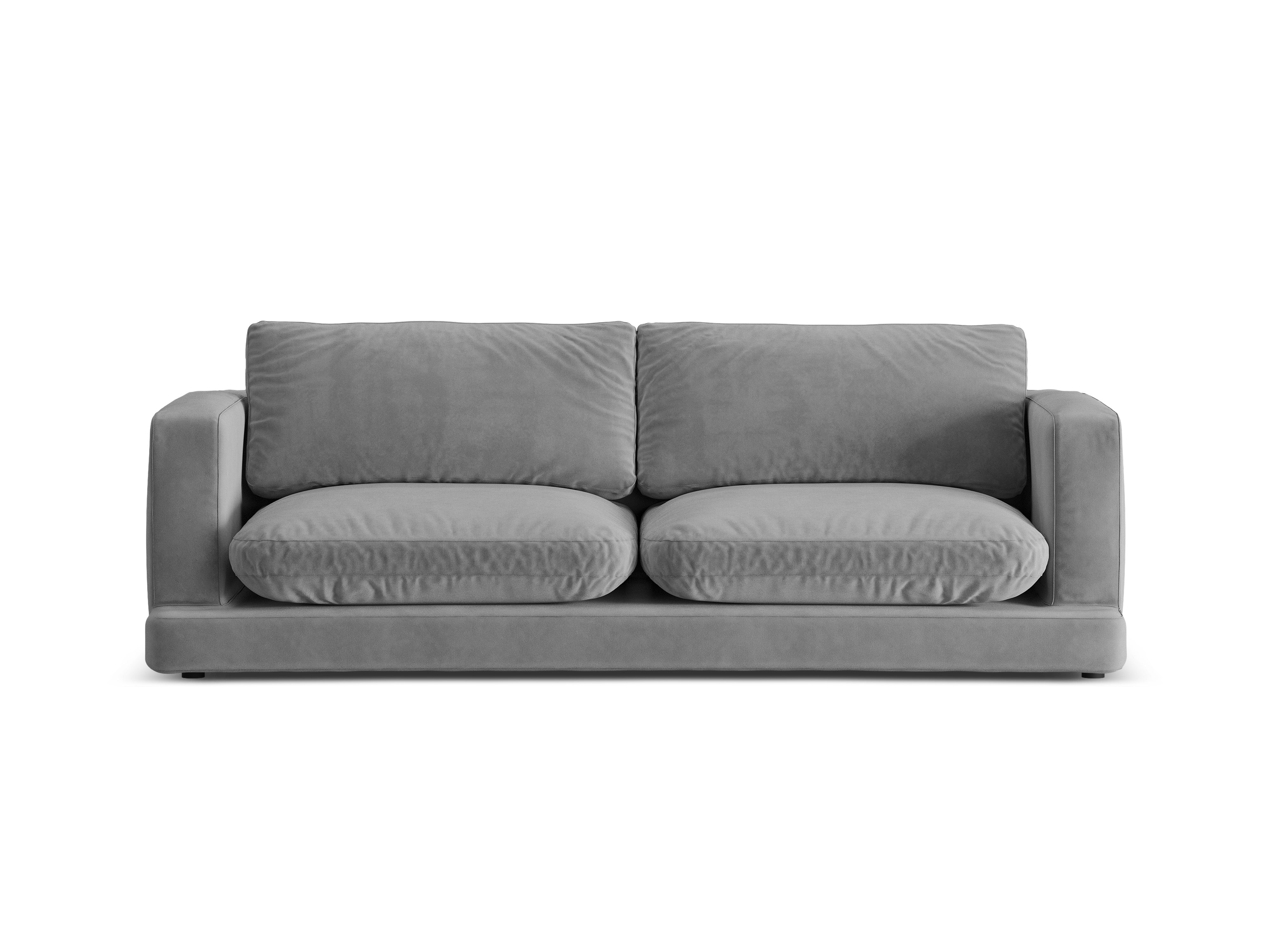 DAPHNE gray velvet 3-seater sofa