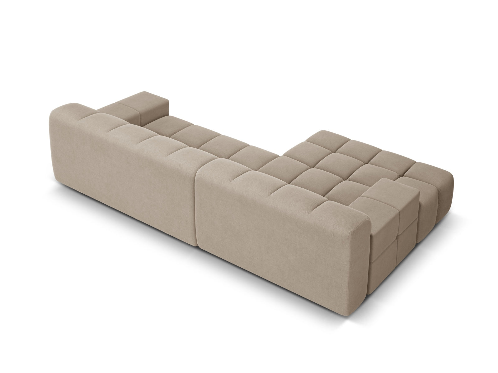 Left-facing 3-seater sofa AGAVE beige chenille