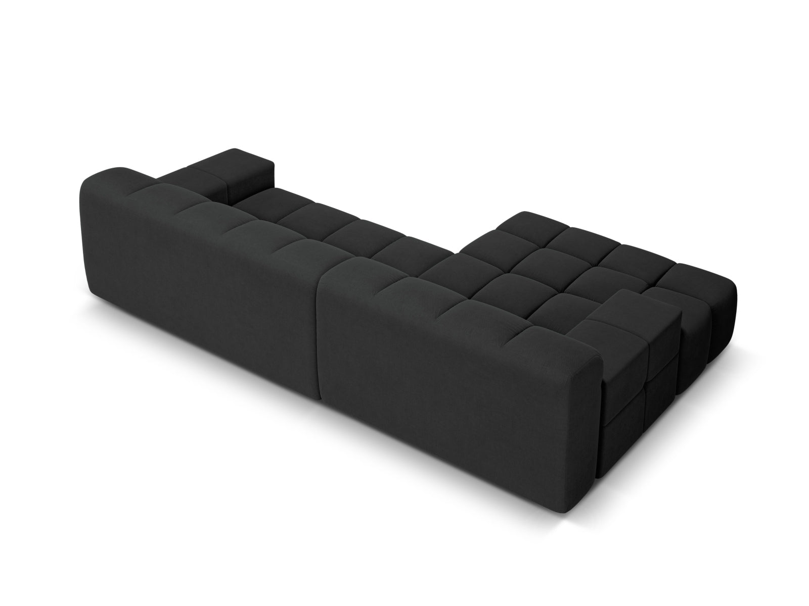 Left-facing 3-seater sofa AGAVE in anthracite chenille