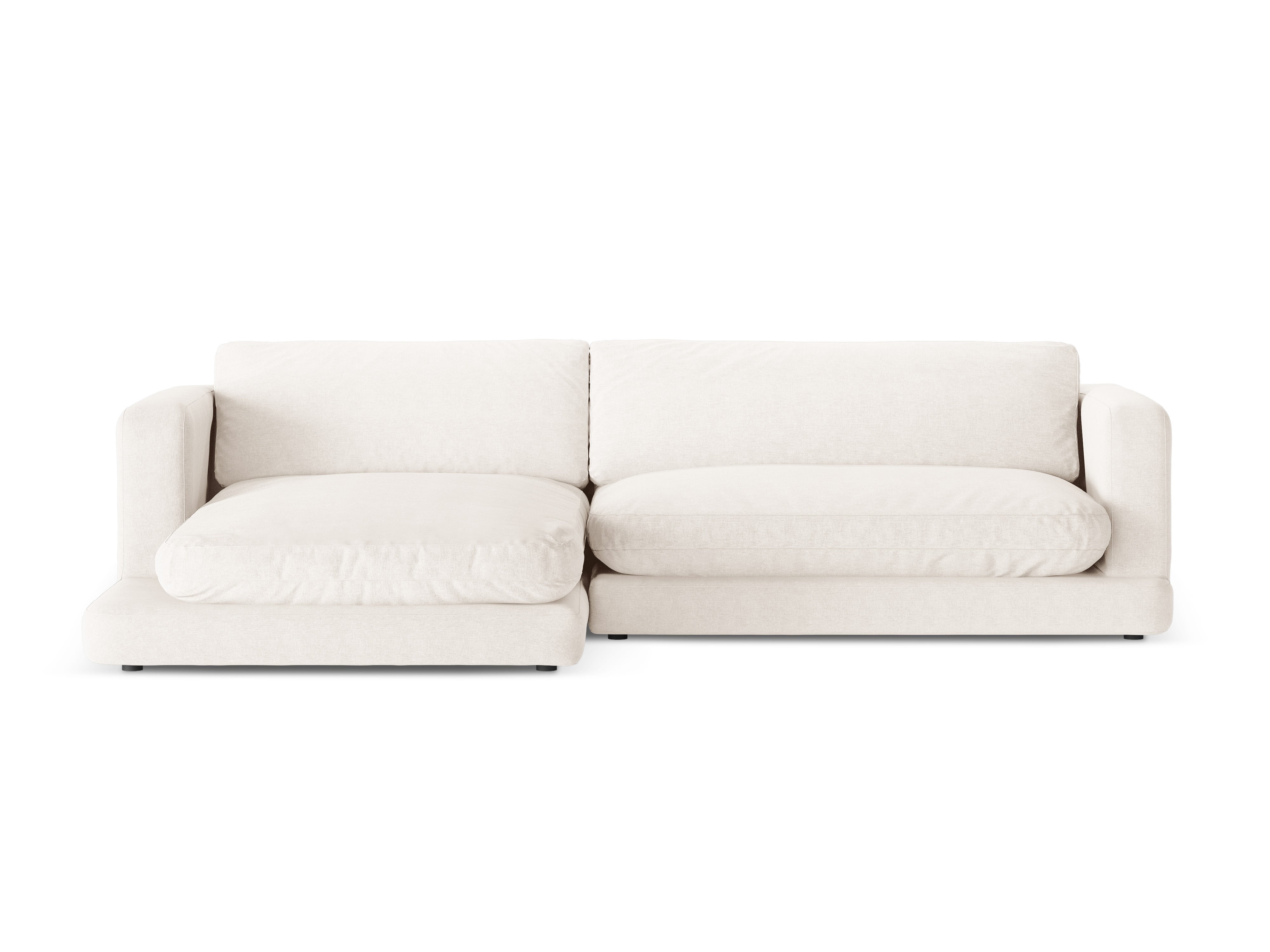 Left-sided corner sofa DAPHNE broken white chenille