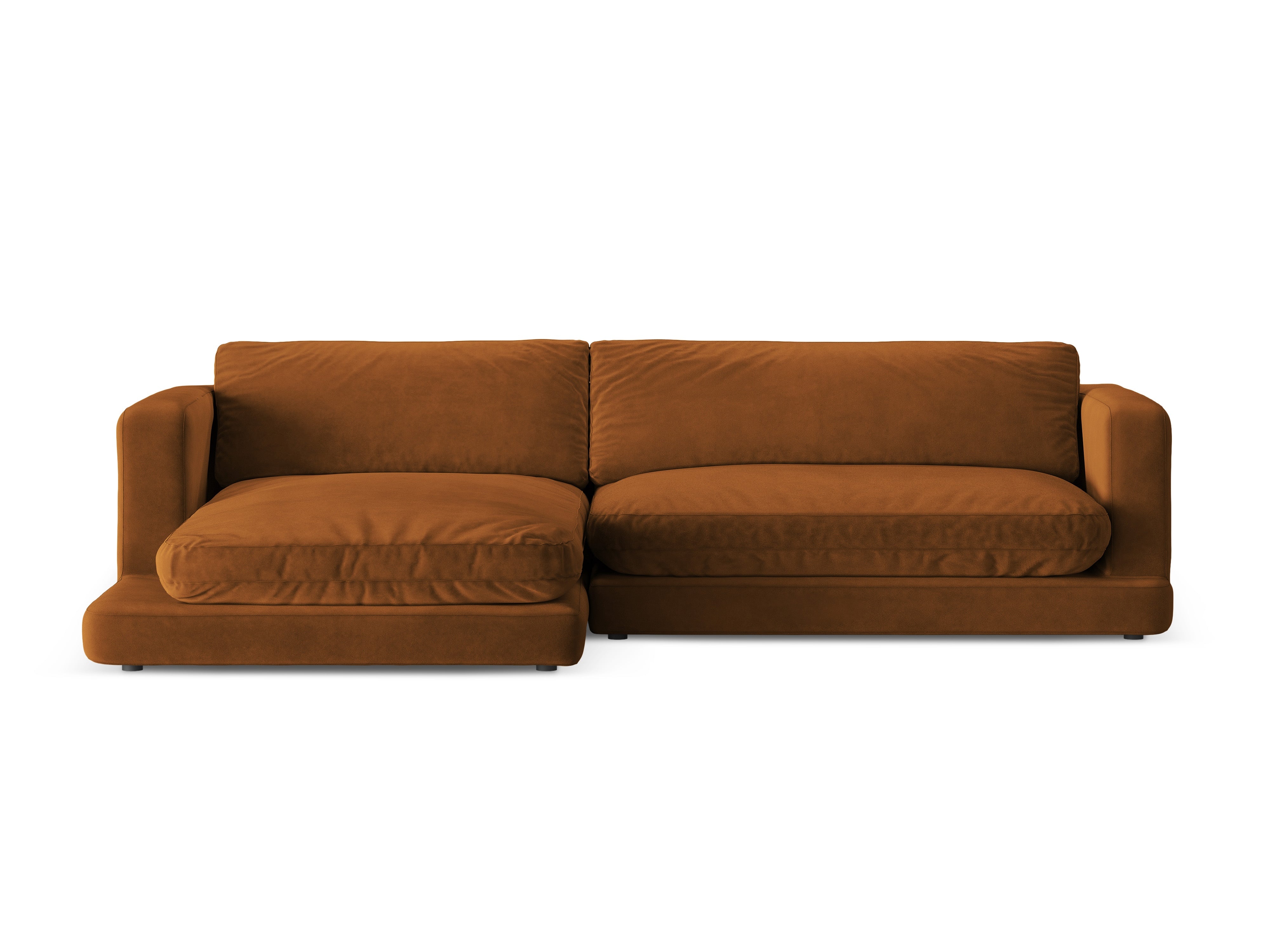 Left-facing velvet corner sofa DAPHNE copper