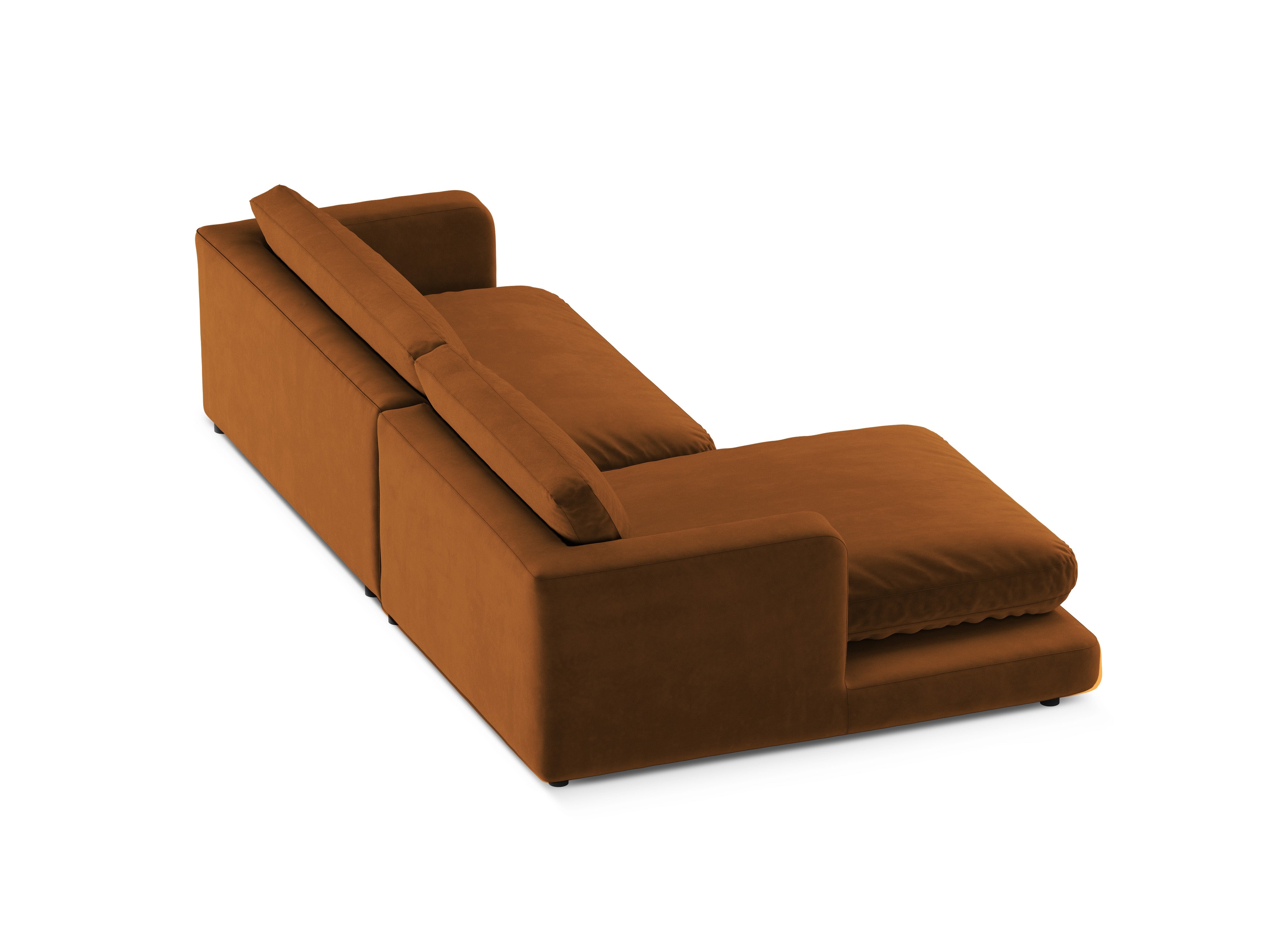 Left-facing velvet corner sofa DAPHNE copper